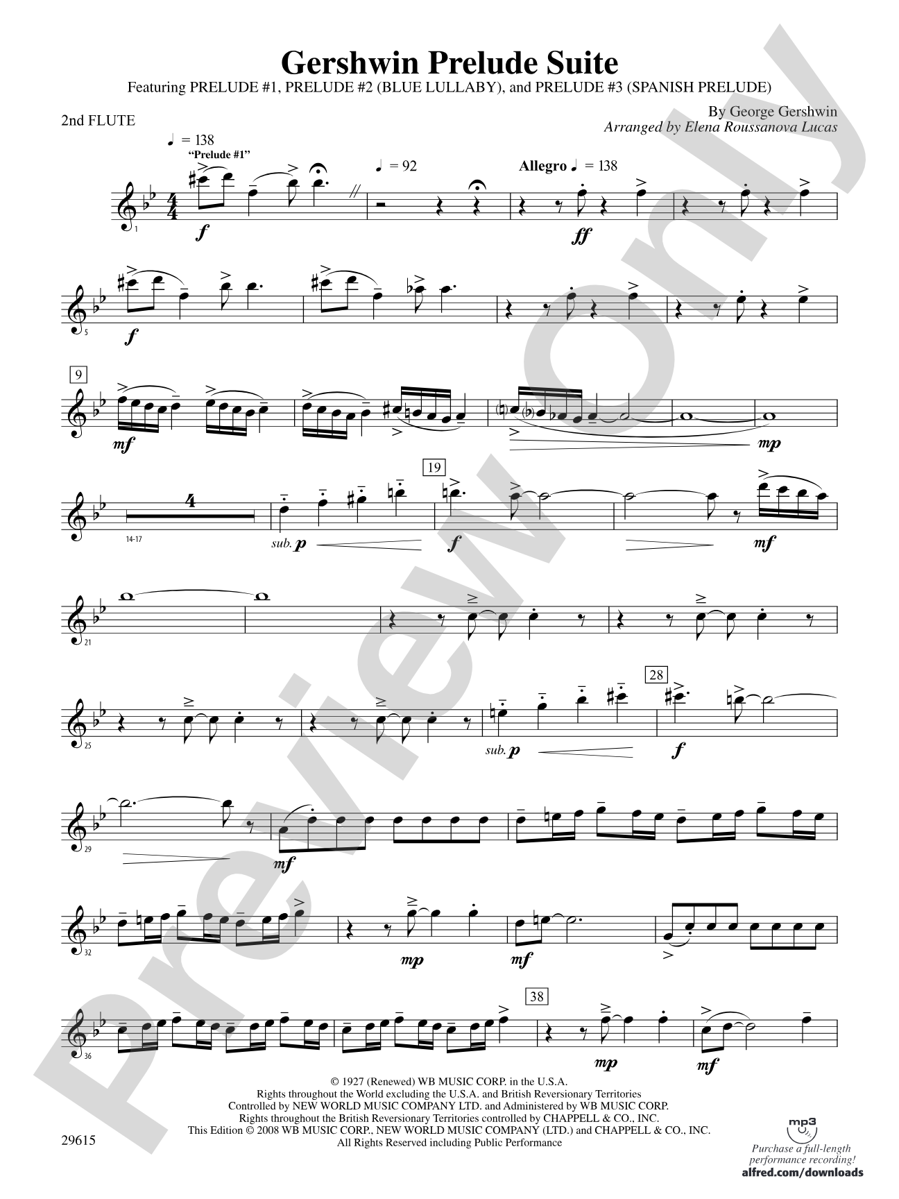 Gershwin Prelude Suite: 2nd Flute