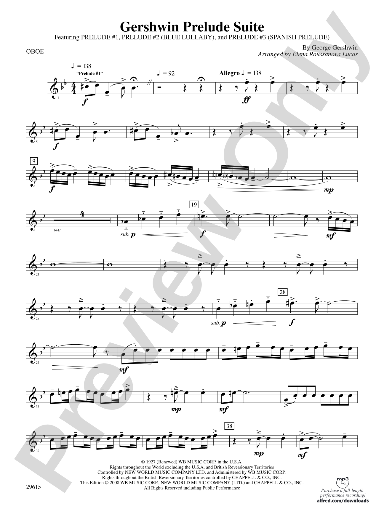 Gershwin Prelude Suite: Oboe