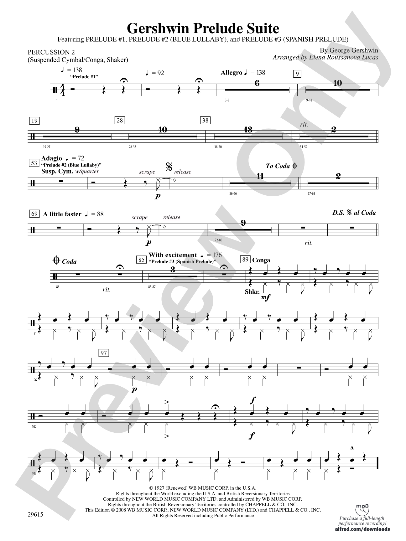 Gershwin Prelude Suite: 2nd Percussion