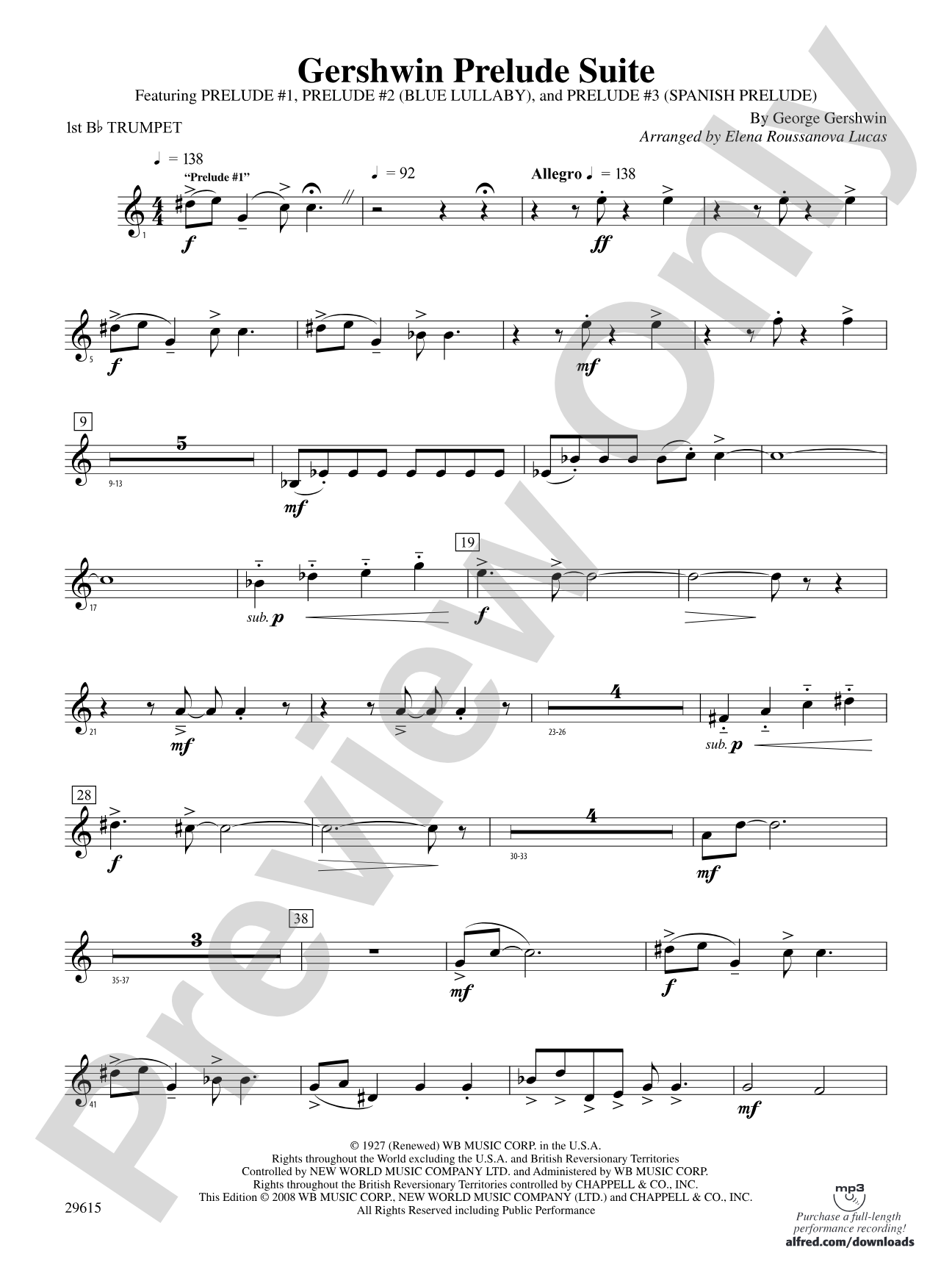 Gershwin Prelude Suite: 1st B-flat Trumpet