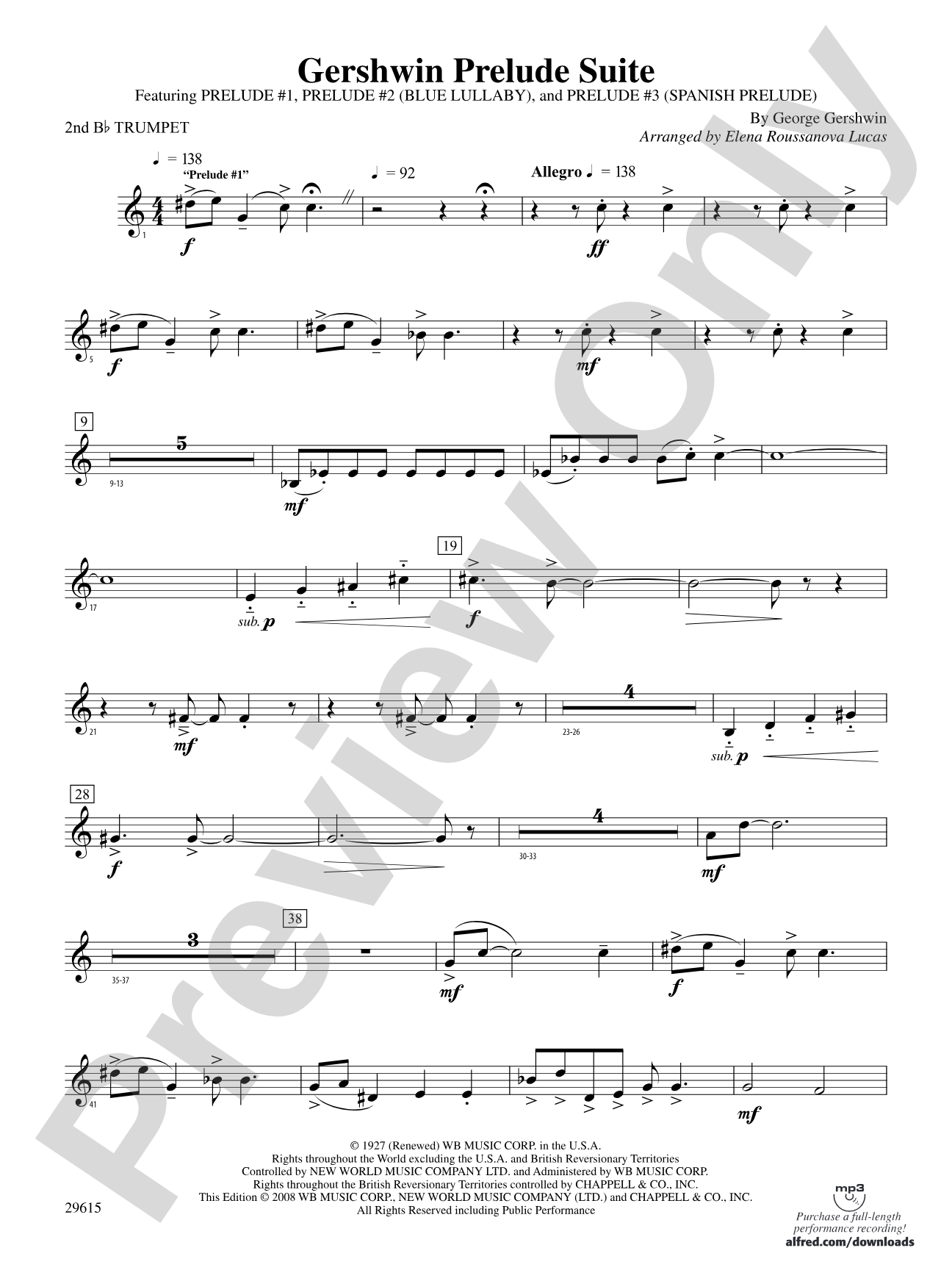 Gershwin Prelude Suite: 2nd B-flat Trumpet