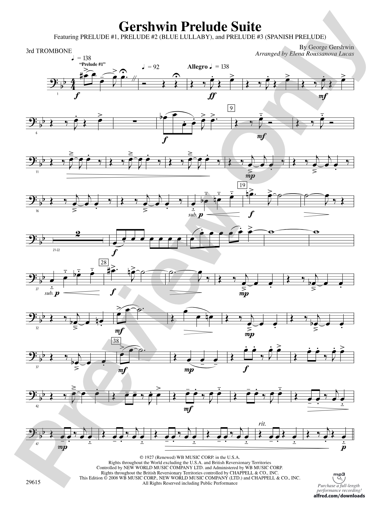 Gershwin Prelude Suite: 3rd Trombone