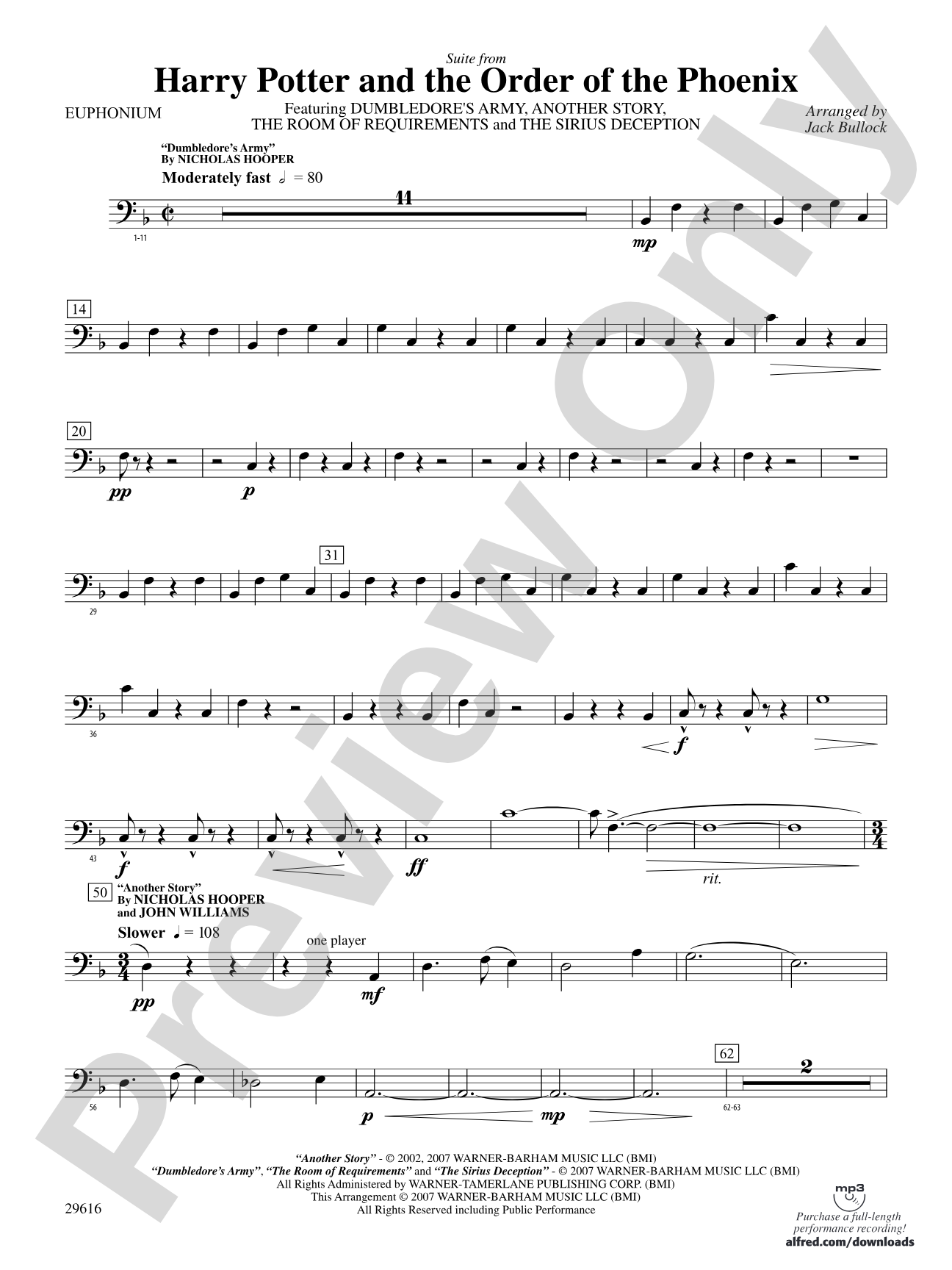 Harry Potter and the Order of the Phoenix, Suite from: Baritone B.C.