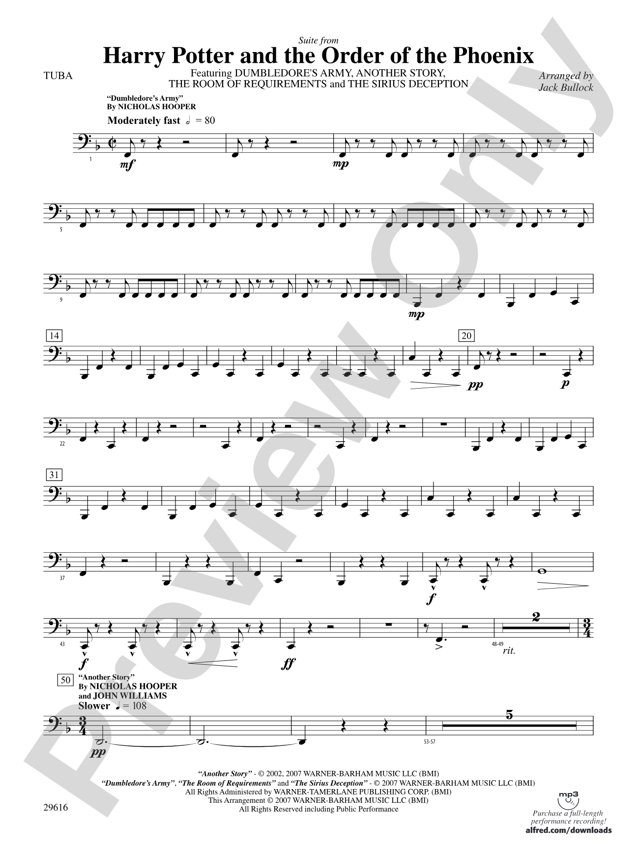 Harry Potter and the Order of the Phoenix, Suite from: Tuba