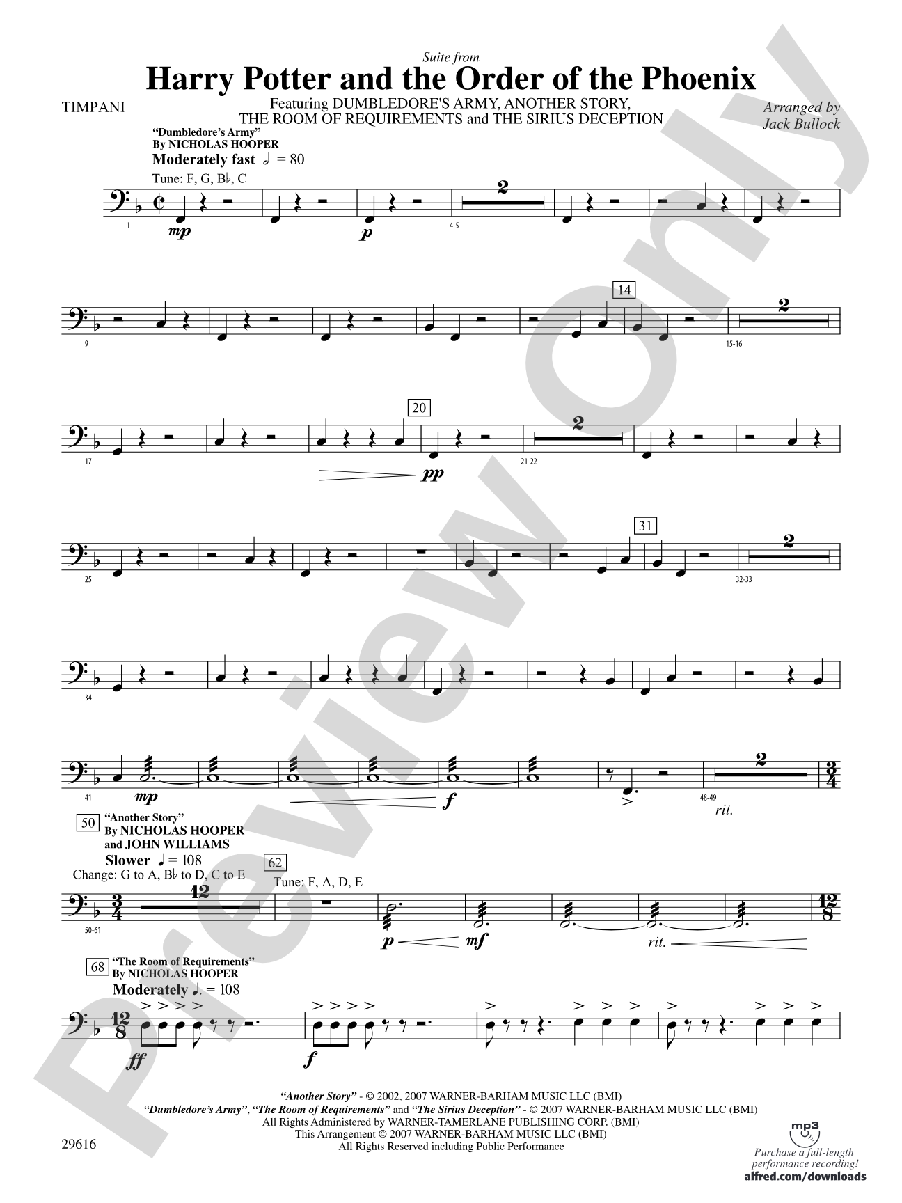 Harry Potter and the Order of the Phoenix, Suite from: Timpani