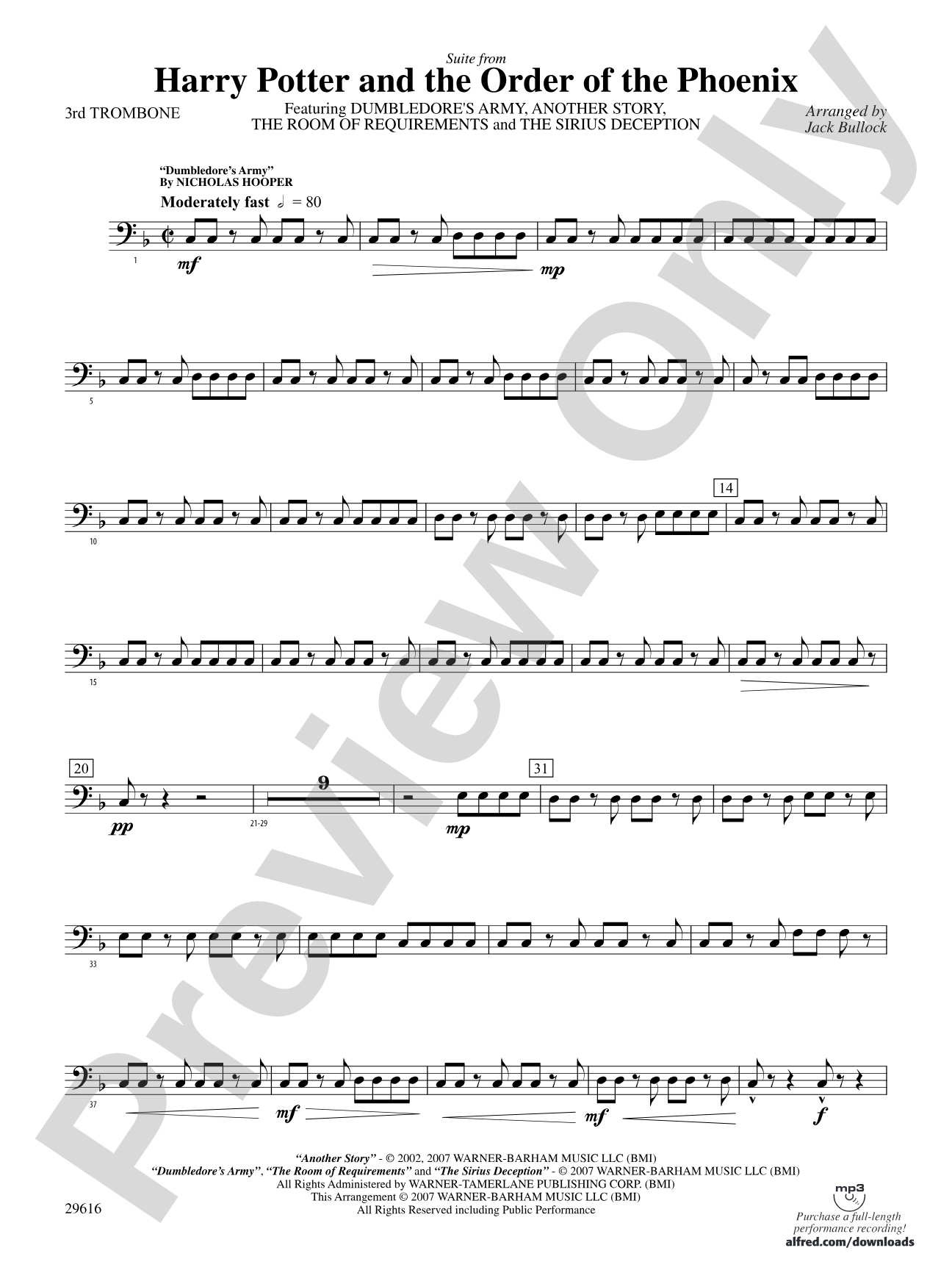 Harry Potter and the Order of the Phoenix, Suite from: 3rd Trombone