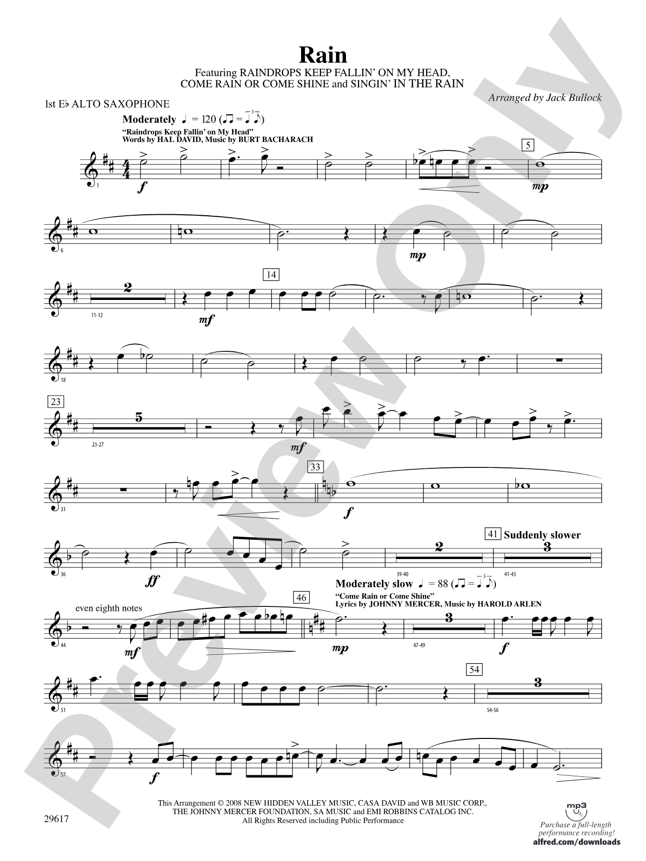 Rain: E-flat Alto Saxophone