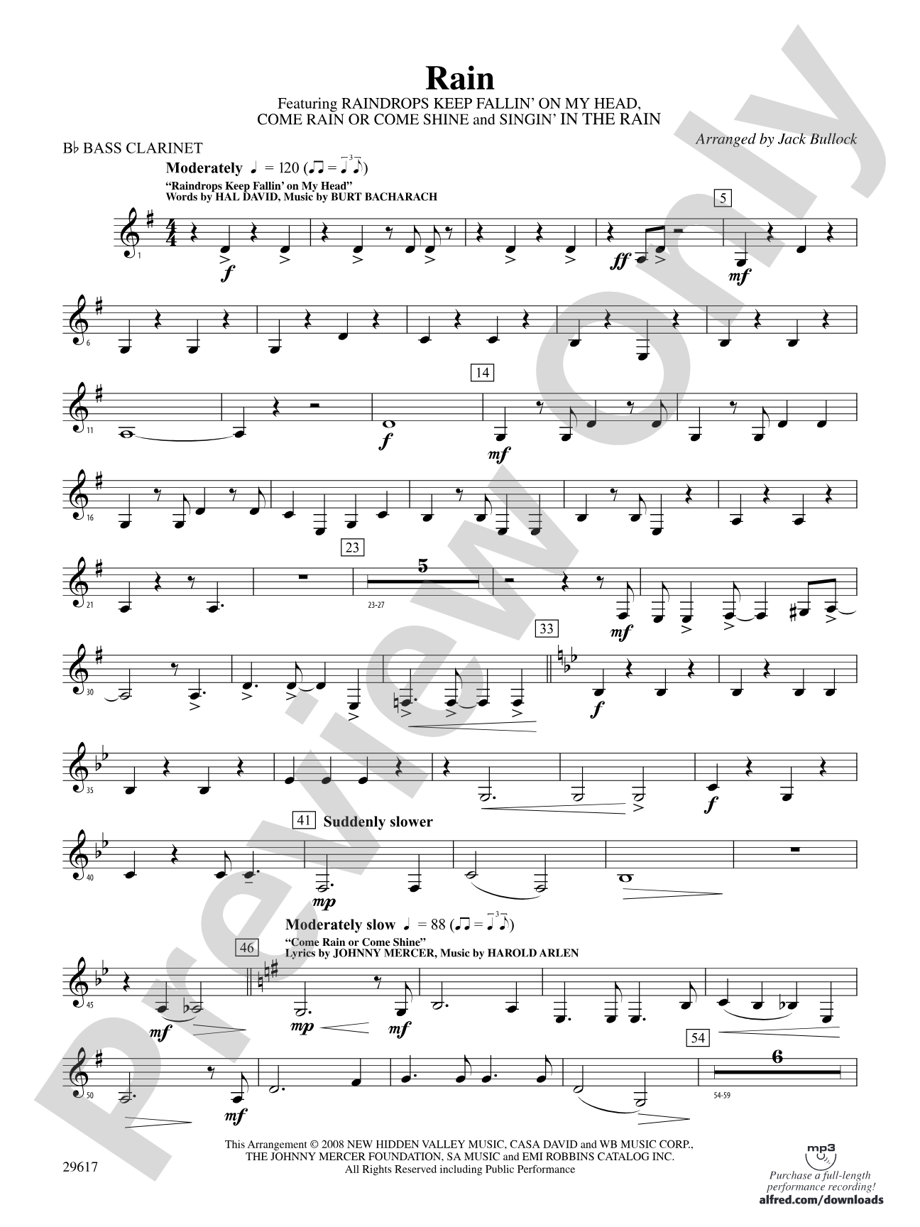 Rain: B-flat Bass Clarinet