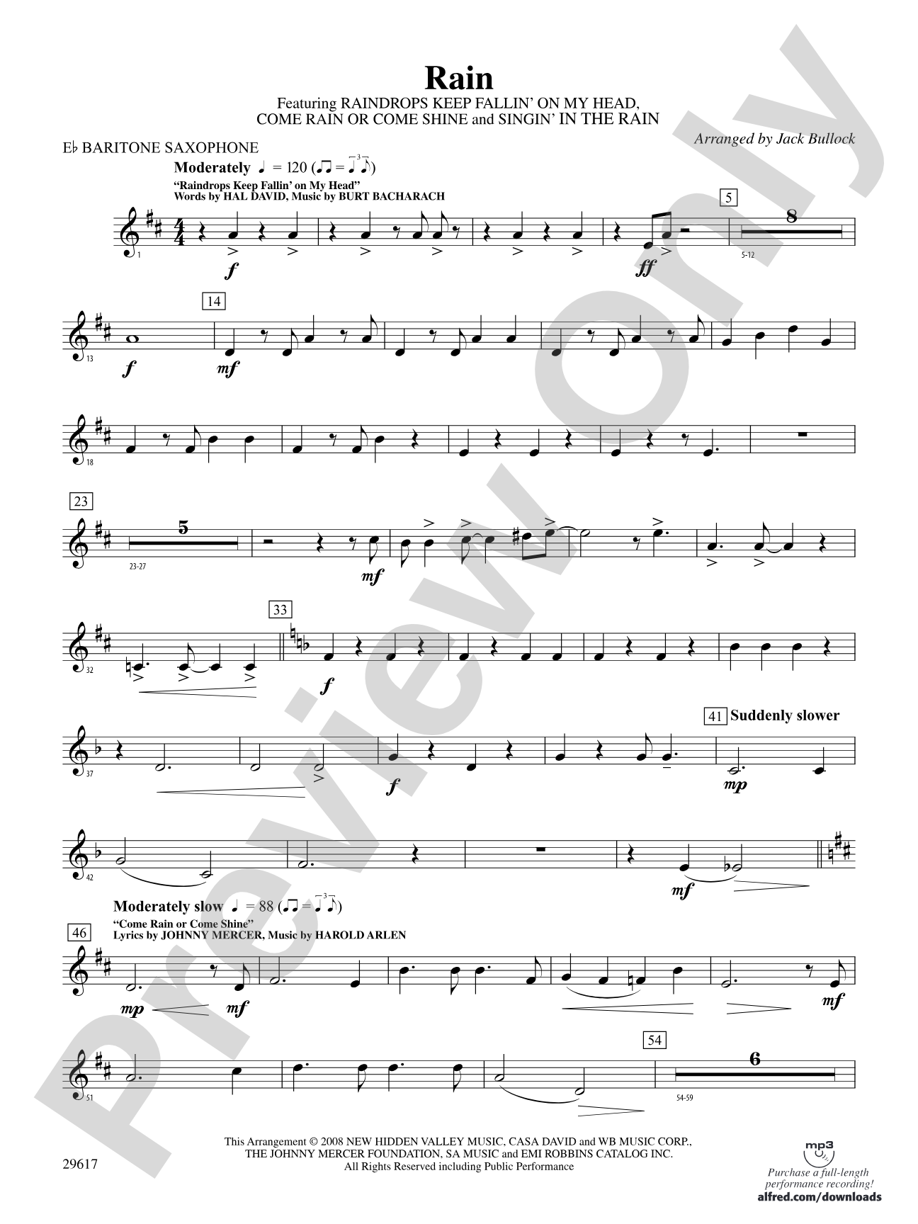 Rain: E-flat Baritone Saxophone