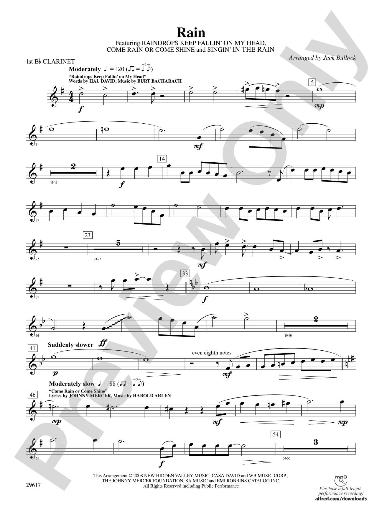 Rain: 1st B-flat Clarinet