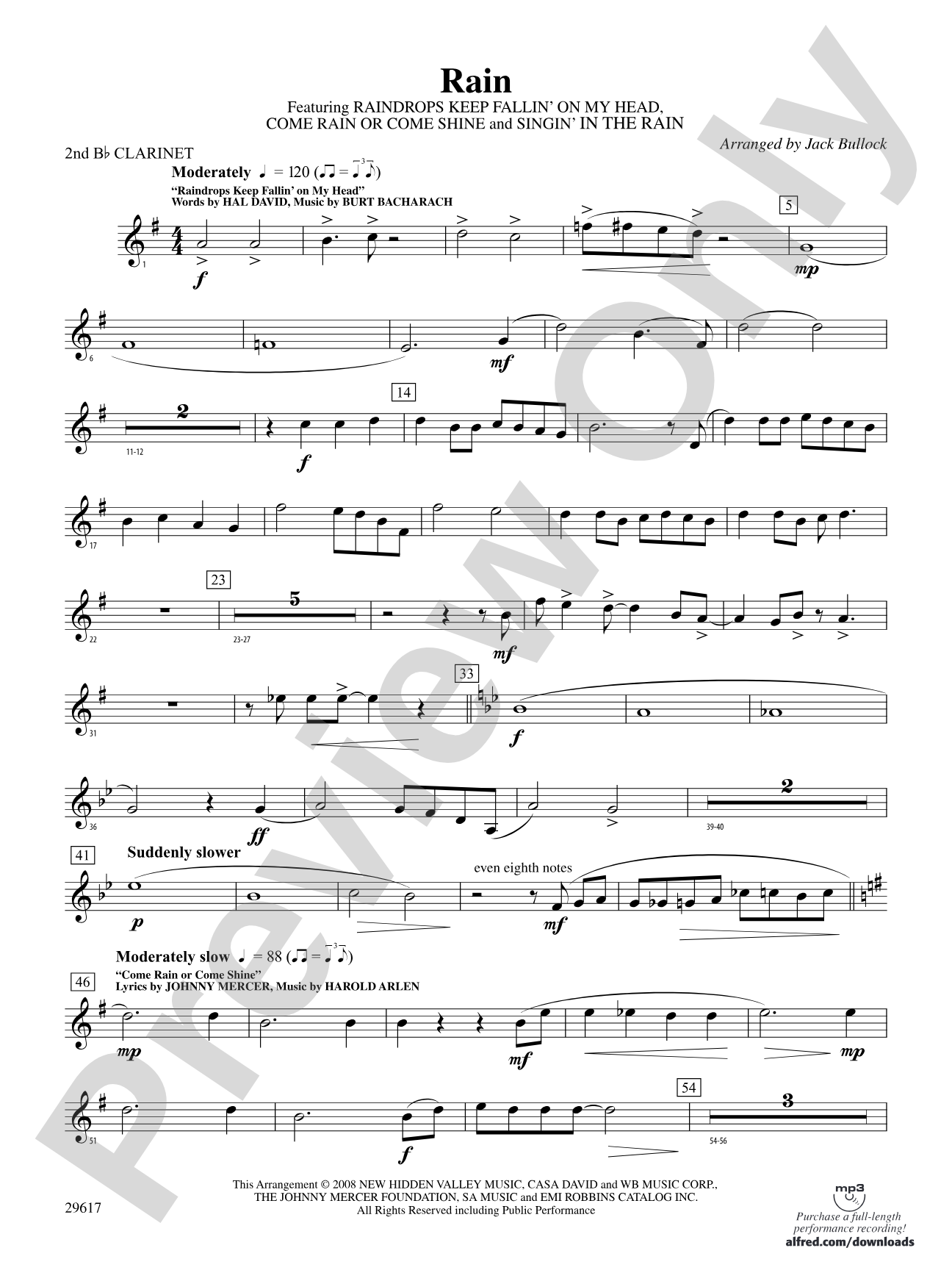 Rain: 2nd B-flat Clarinet