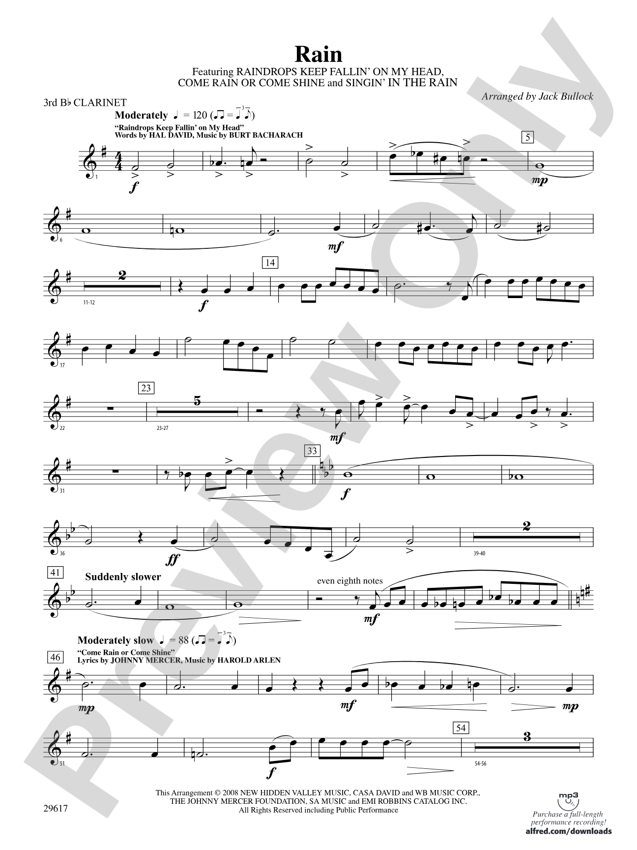 Rain: 3rd B-flat Clarinet