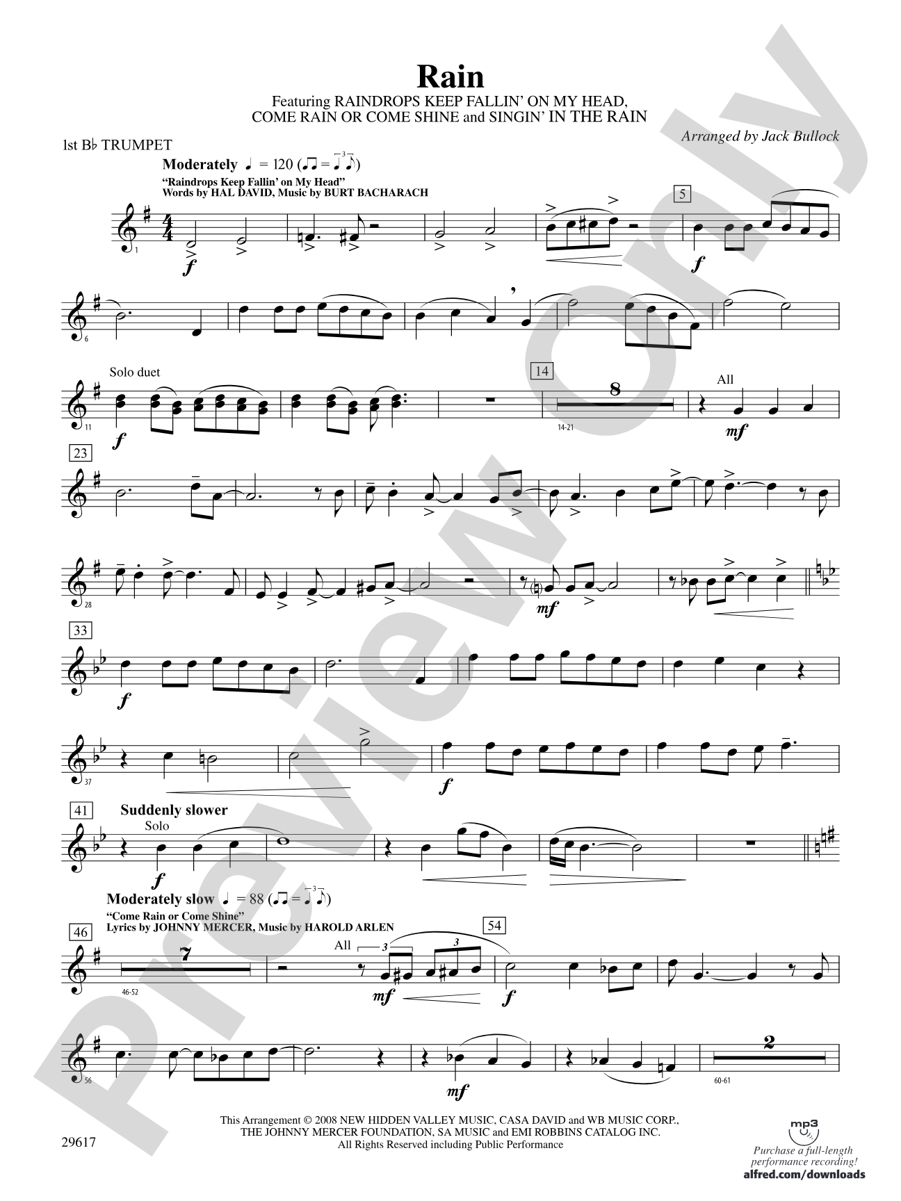 Rain: 1st B-flat Trumpet