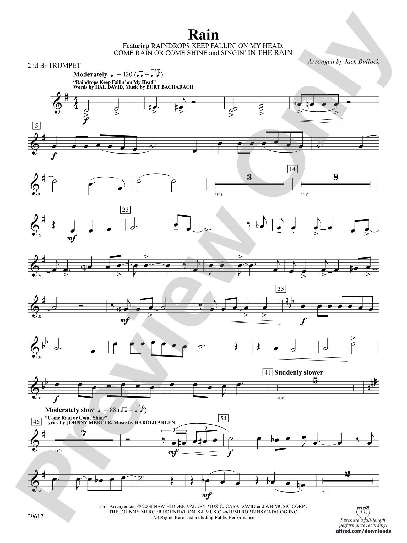 Rain: 2nd B-flat Trumpet