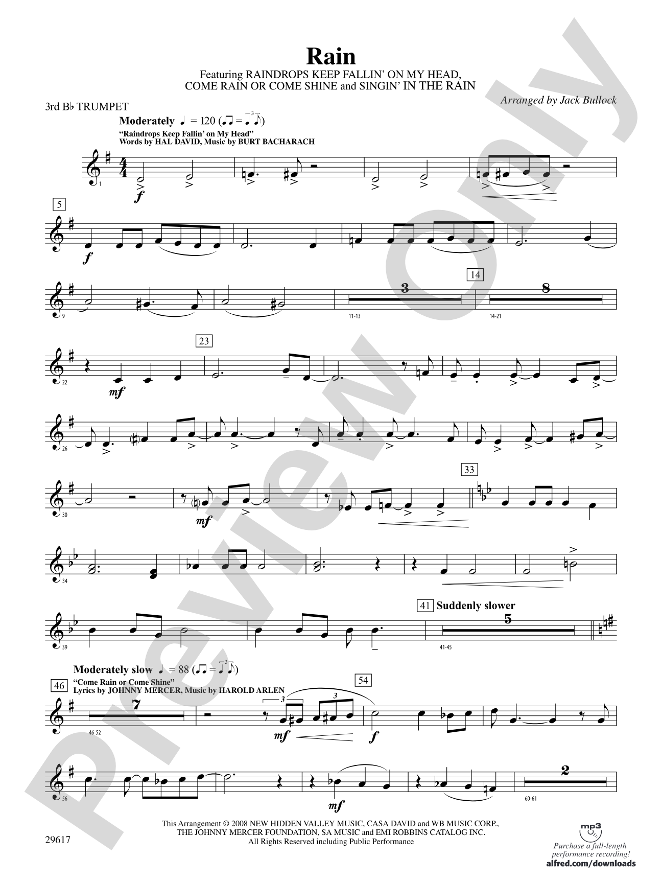 Rain: 3rd B-flat Trumpet