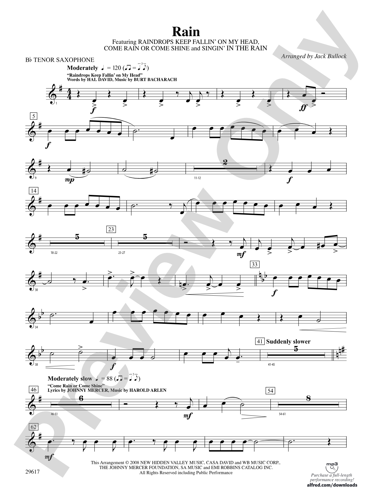 Rain: B-flat Tenor Saxophone