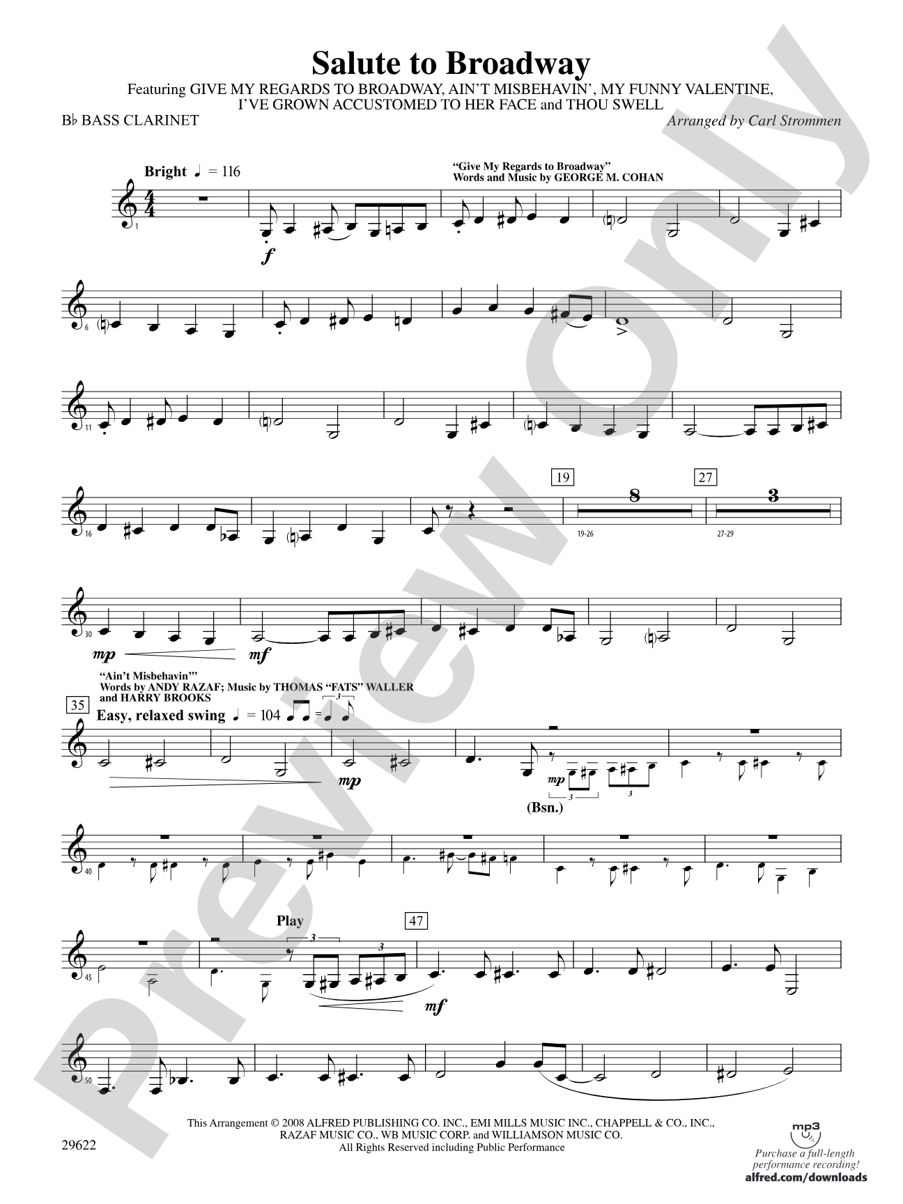 Salute to Broadway: B-flat Bass Clarinet