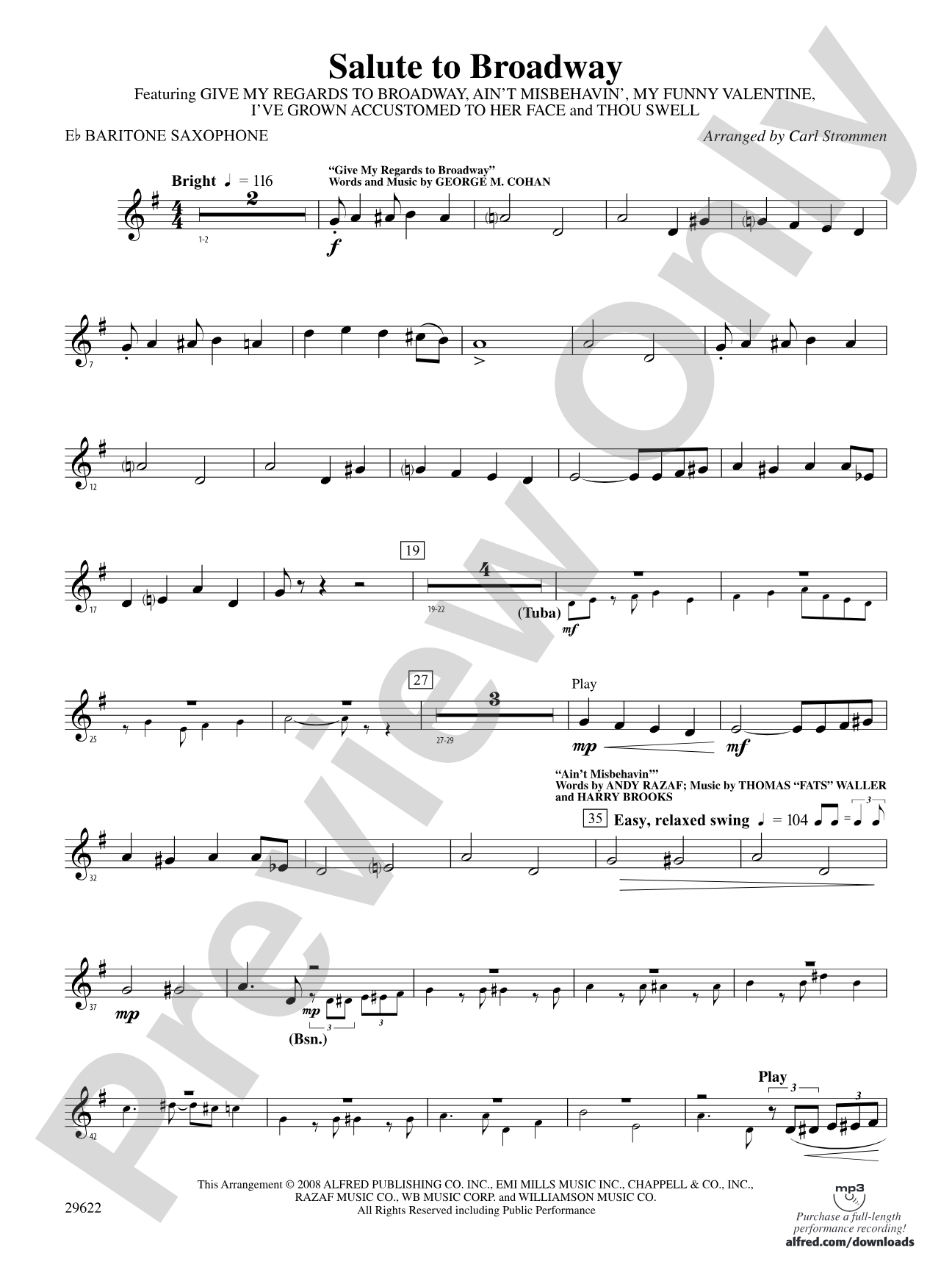 Salute to Broadway: E-flat Baritone Saxophone
