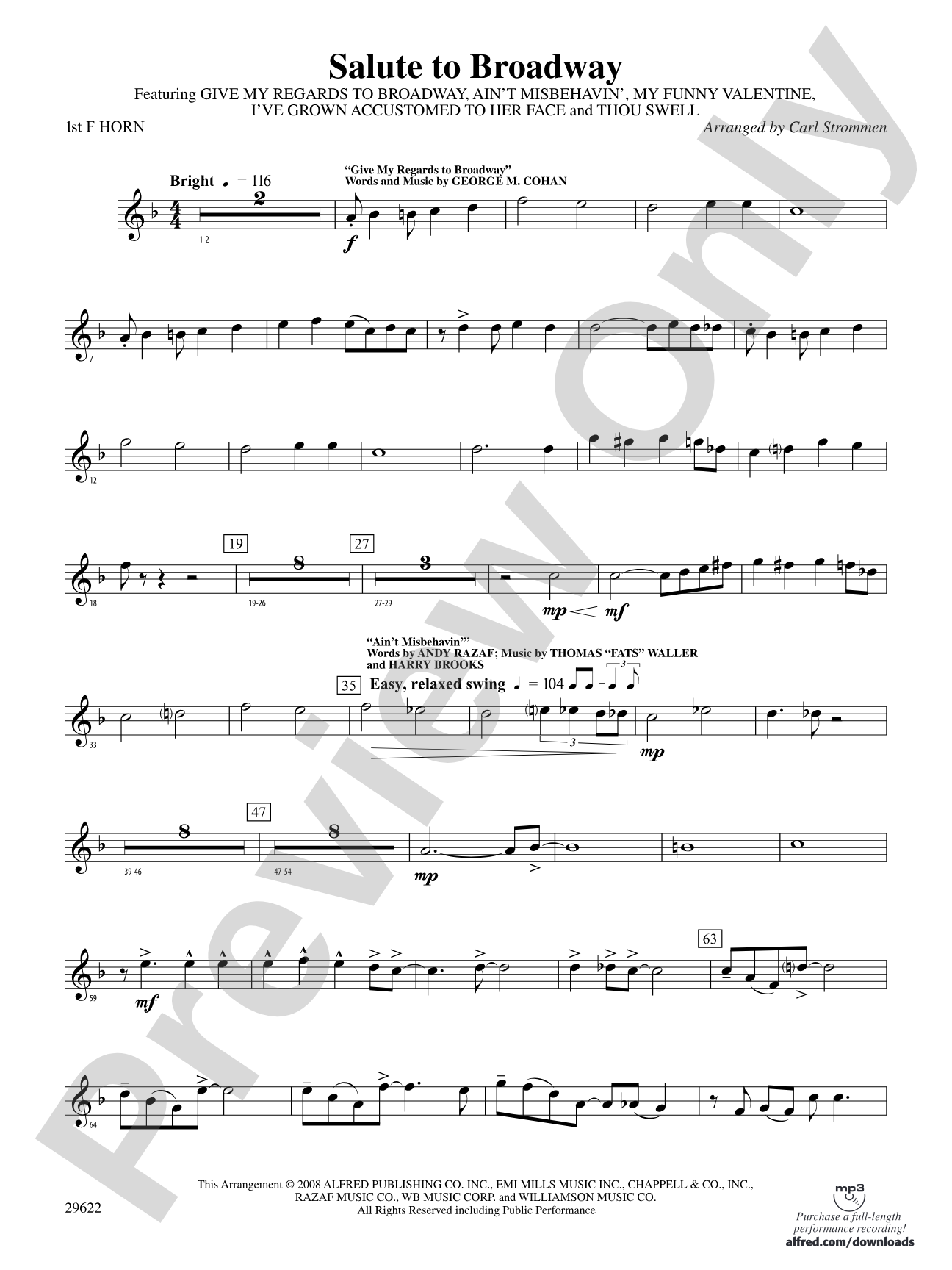 Salute to Broadway: 1st F Horn