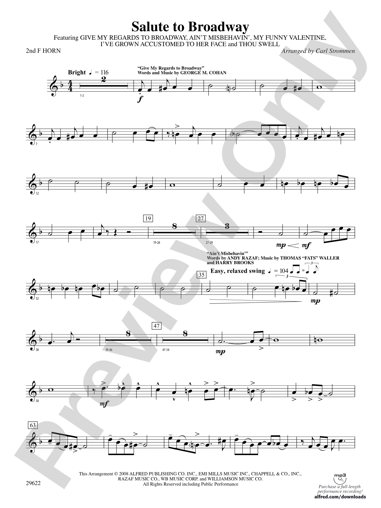 Salute to Broadway: 2nd F Horn