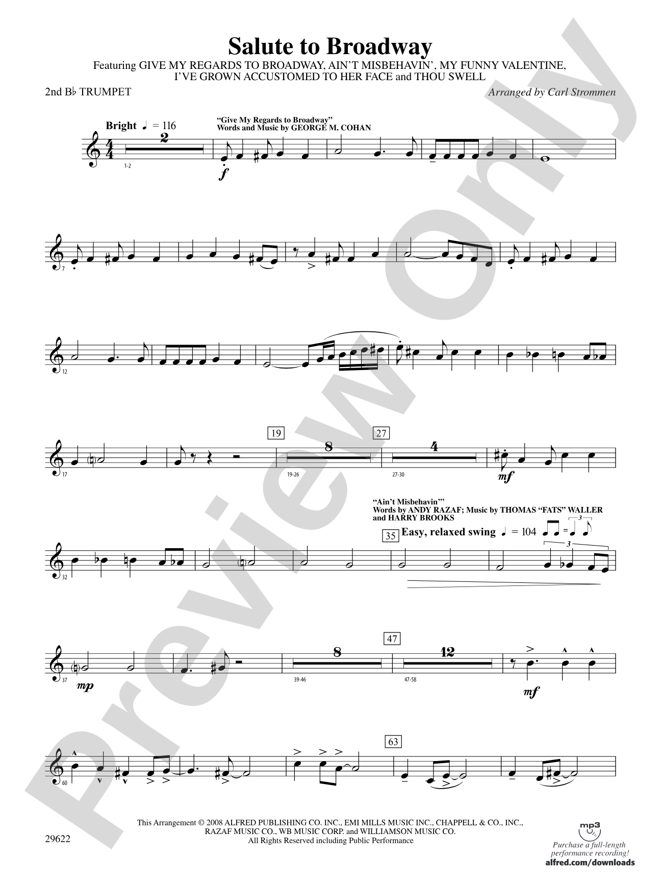 Salute to Broadway: 2nd B-flat Trumpet