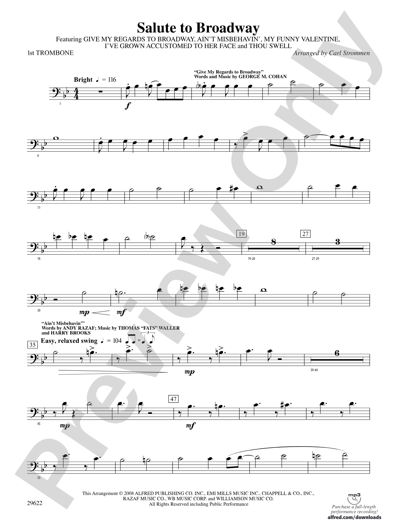 Salute to Broadway: 1st Trombone