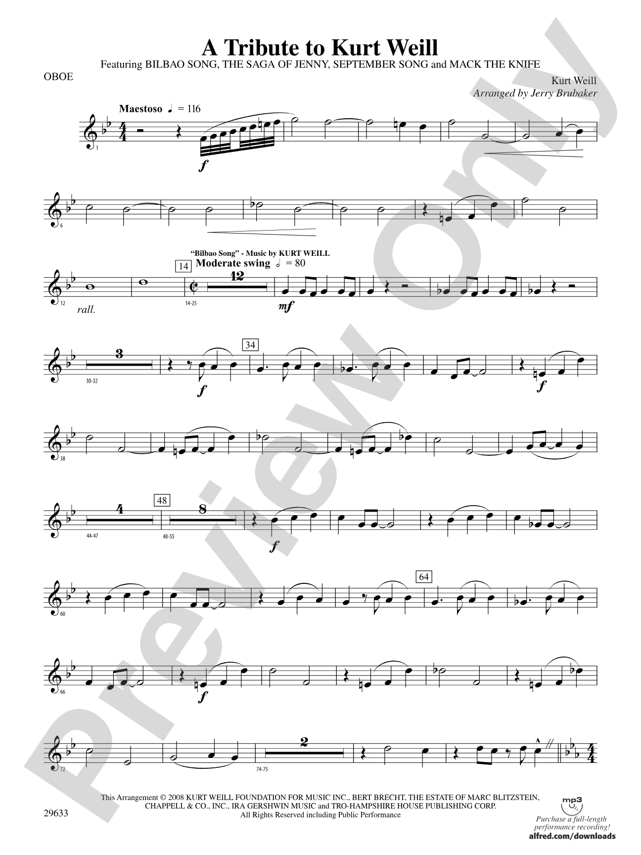 A Tribute to Kurt Weill: Oboe