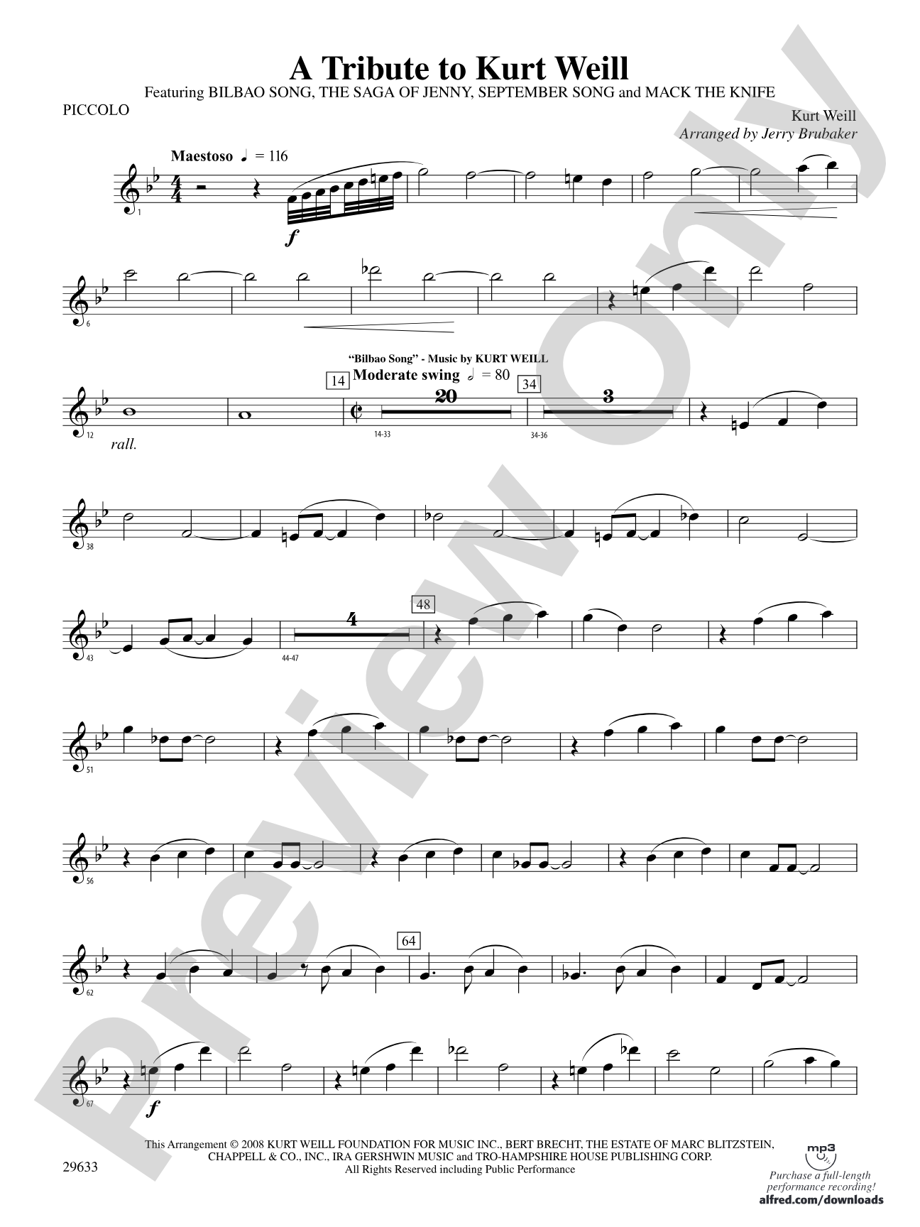 A Tribute to Kurt Weill: Piccolo