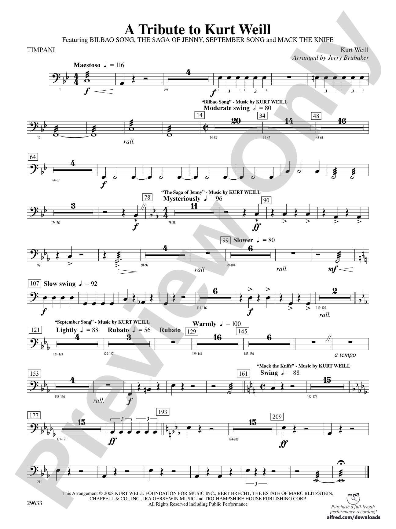 A Tribute to Kurt Weill: Timpani