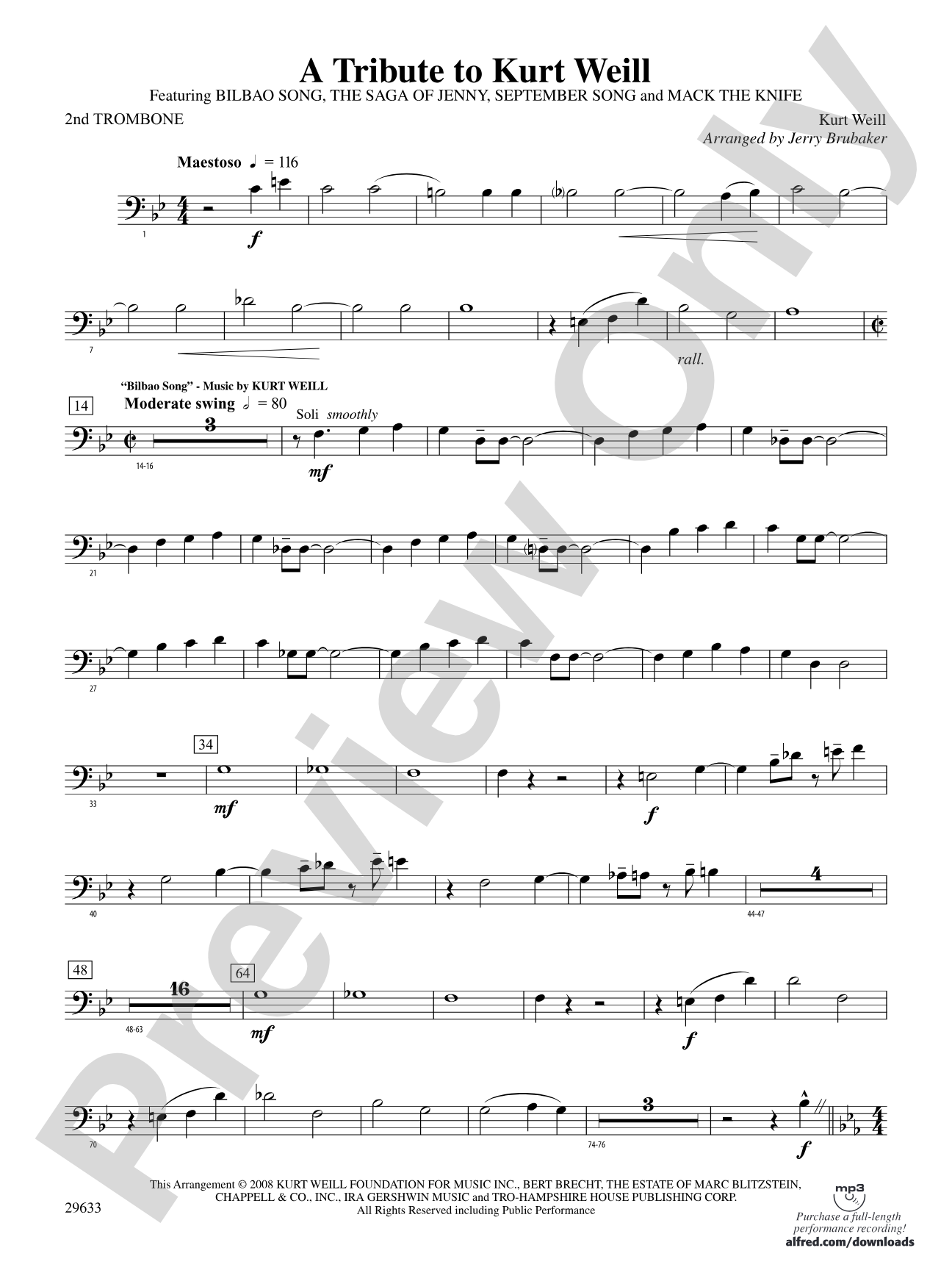 A Tribute to Kurt Weill: 2nd Trombone