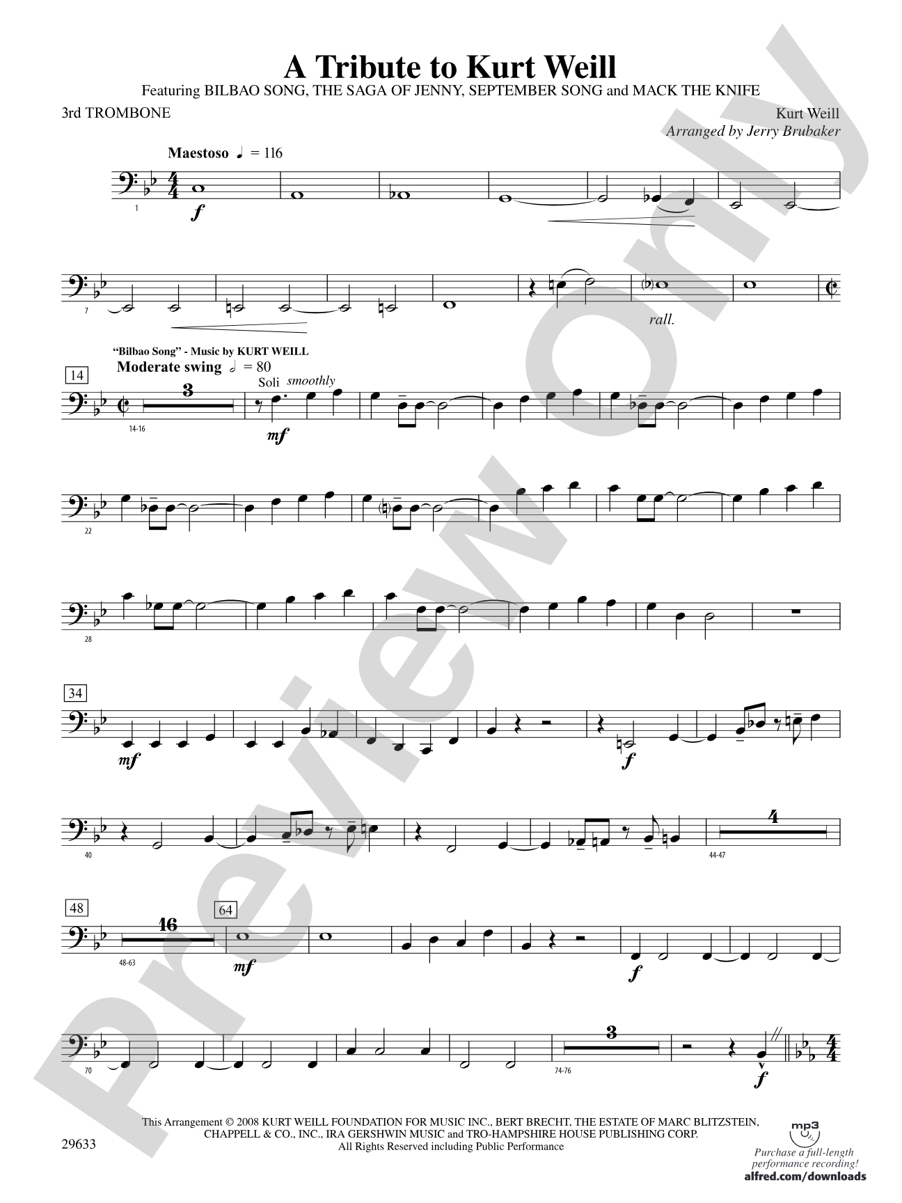 A Tribute to Kurt Weill: 3rd Trombone