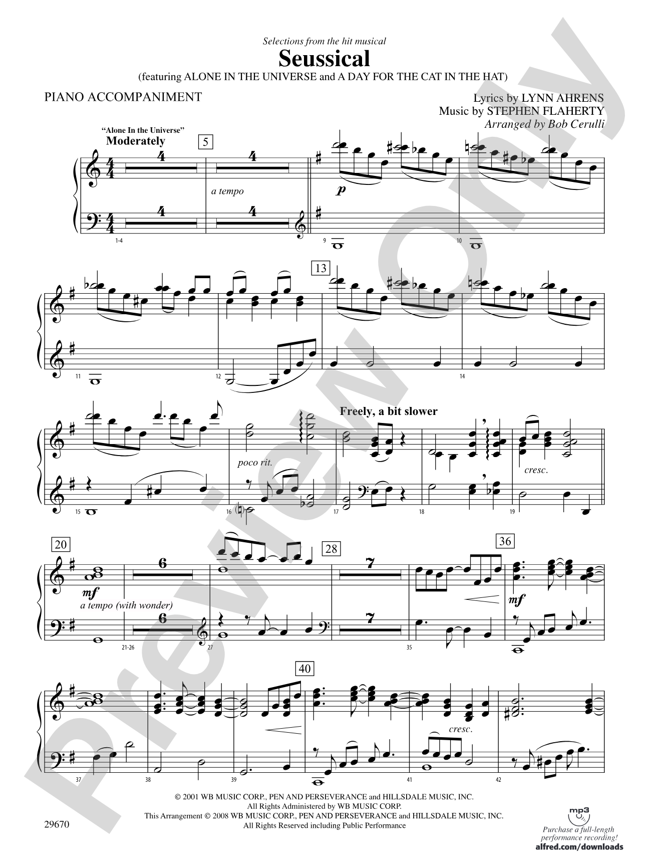 Seussical the Musical, Selections from: Piano Accompaniment