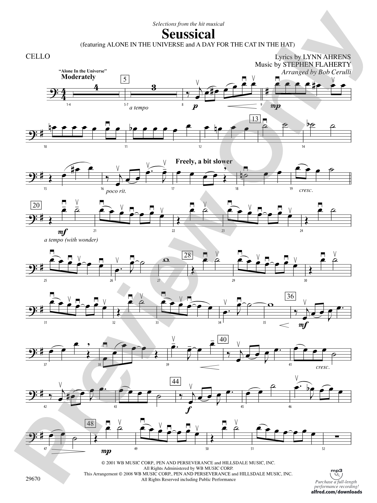 Seussical the Musical, Selections from: Cello