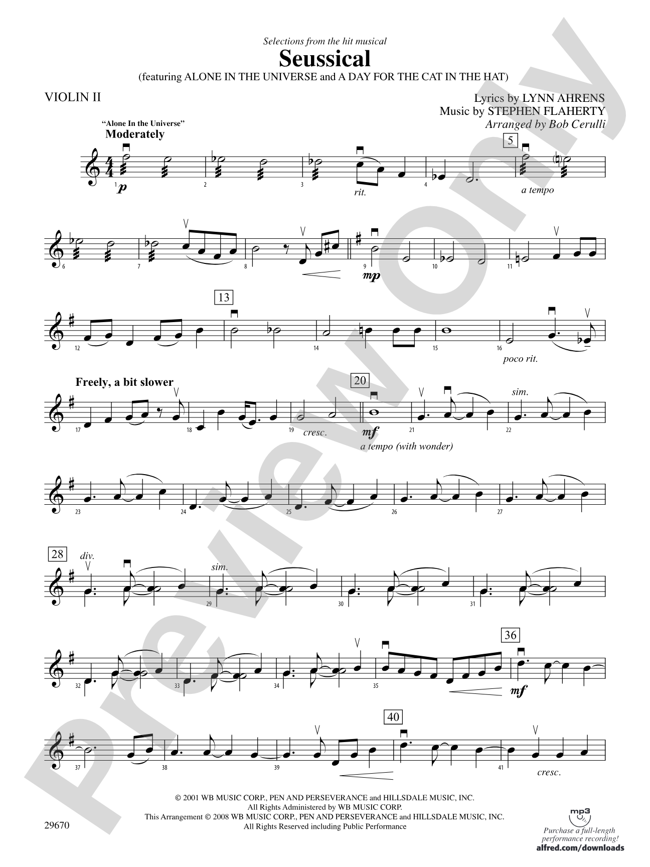 Seussical the Musical, Selections from: 2nd Violin