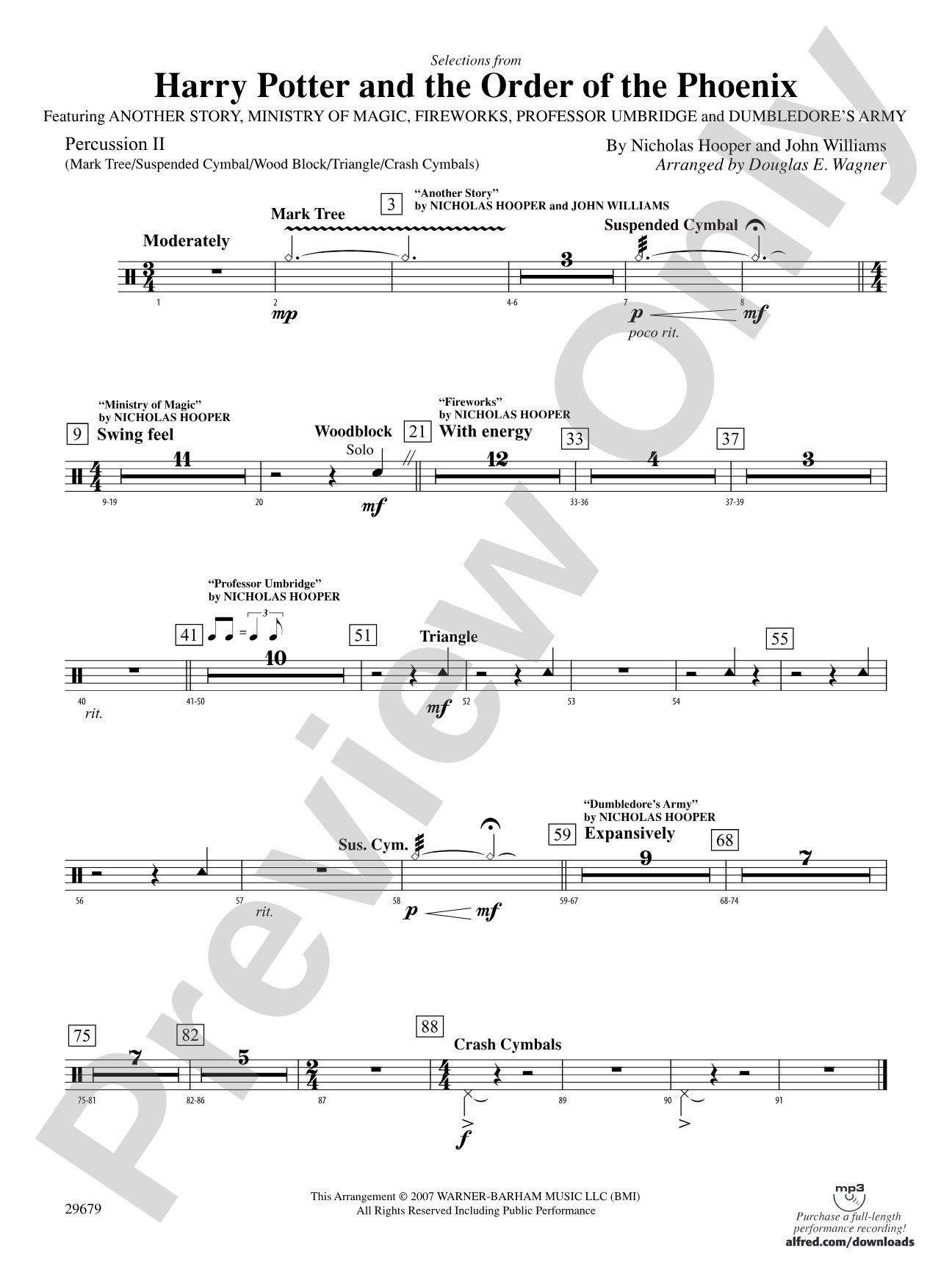 Harry Potter and the Order of the Phoenix, Selections from: 2nd Percussion