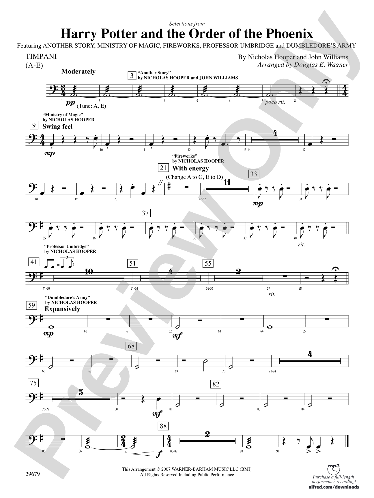 Harry Potter and the Order of the Phoenix, Selections from: Timpani