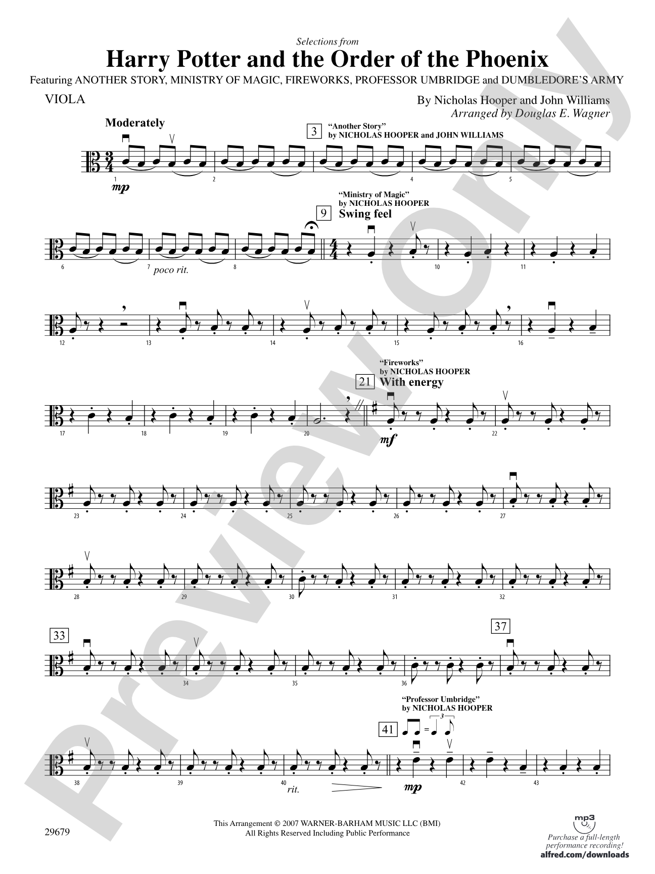 Harry Potter and the Order of the Phoenix, Selections from: Viola