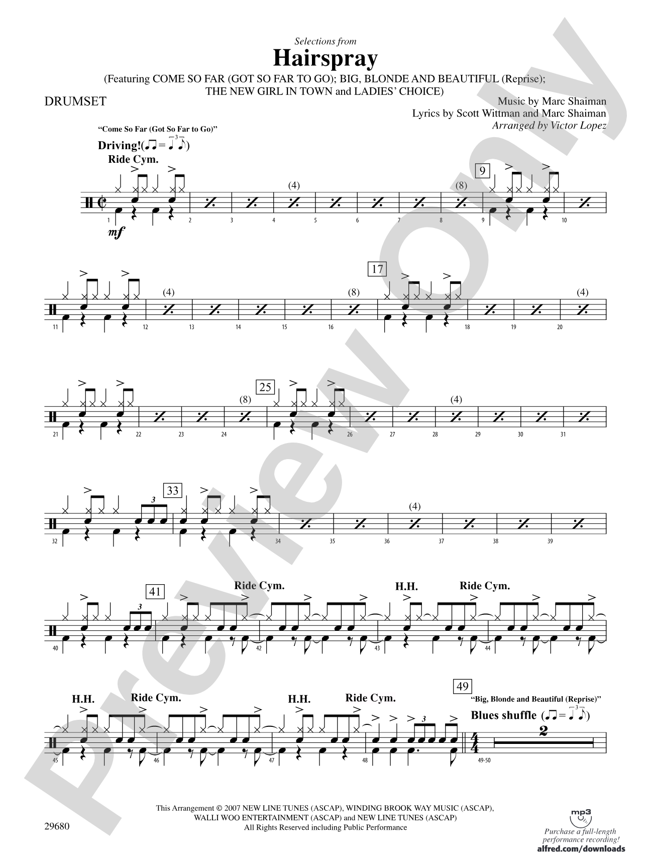 Hairspray, Selections from: Drums