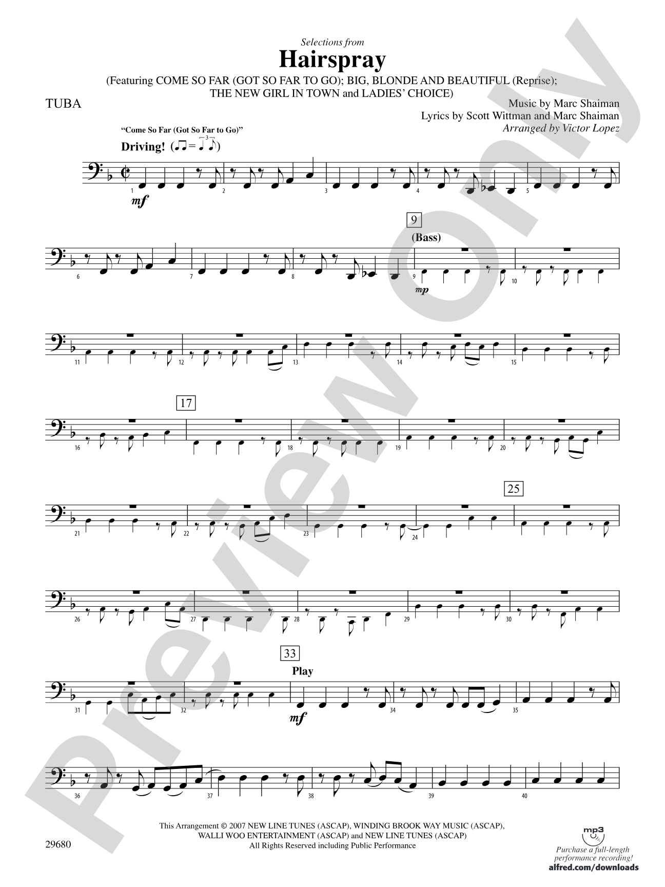 Hairspray, Selections from: Tuba