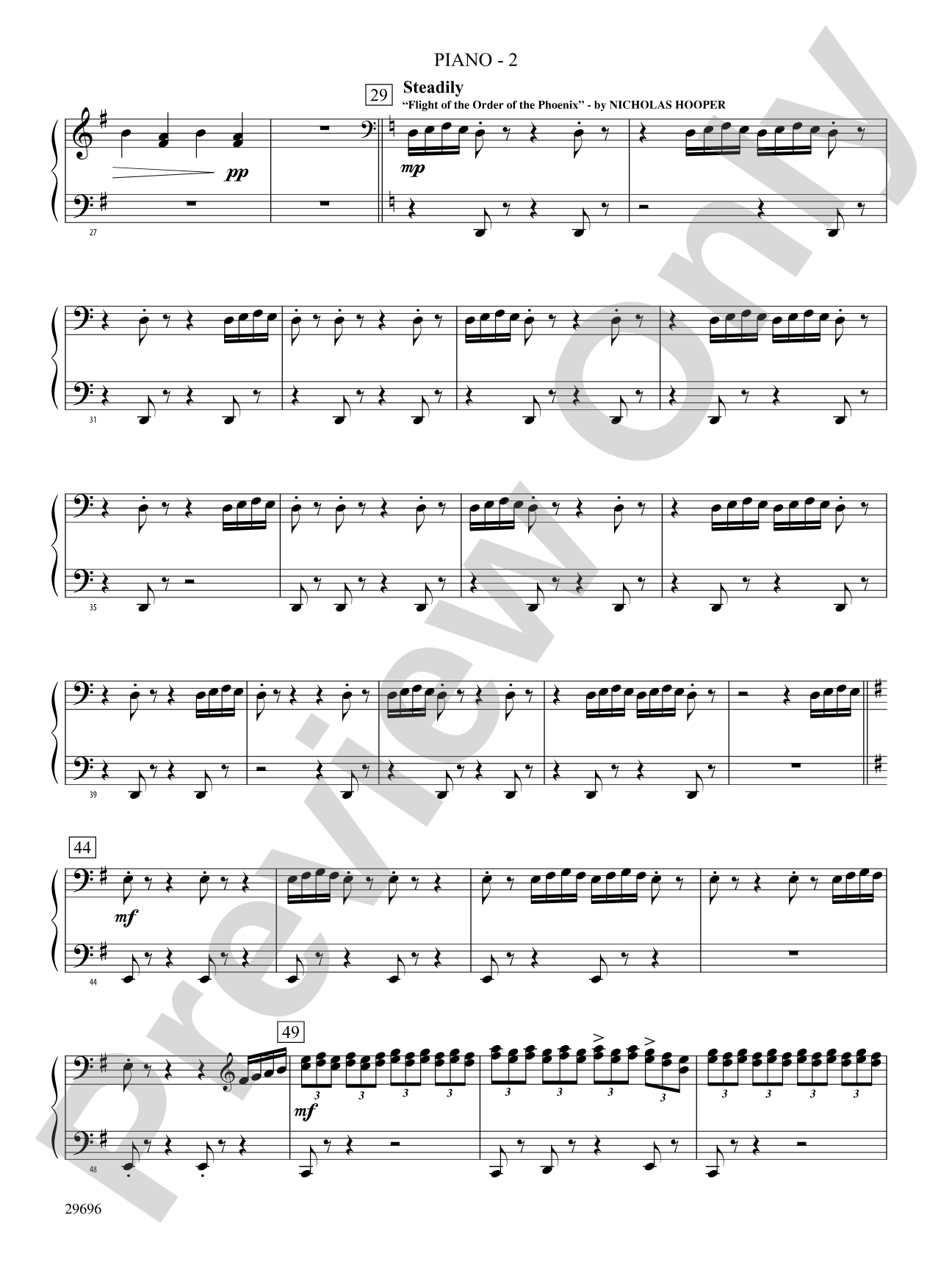 Harry Potter and the Order of the Phoenix, Concert Suite from: Piano Accompaniment