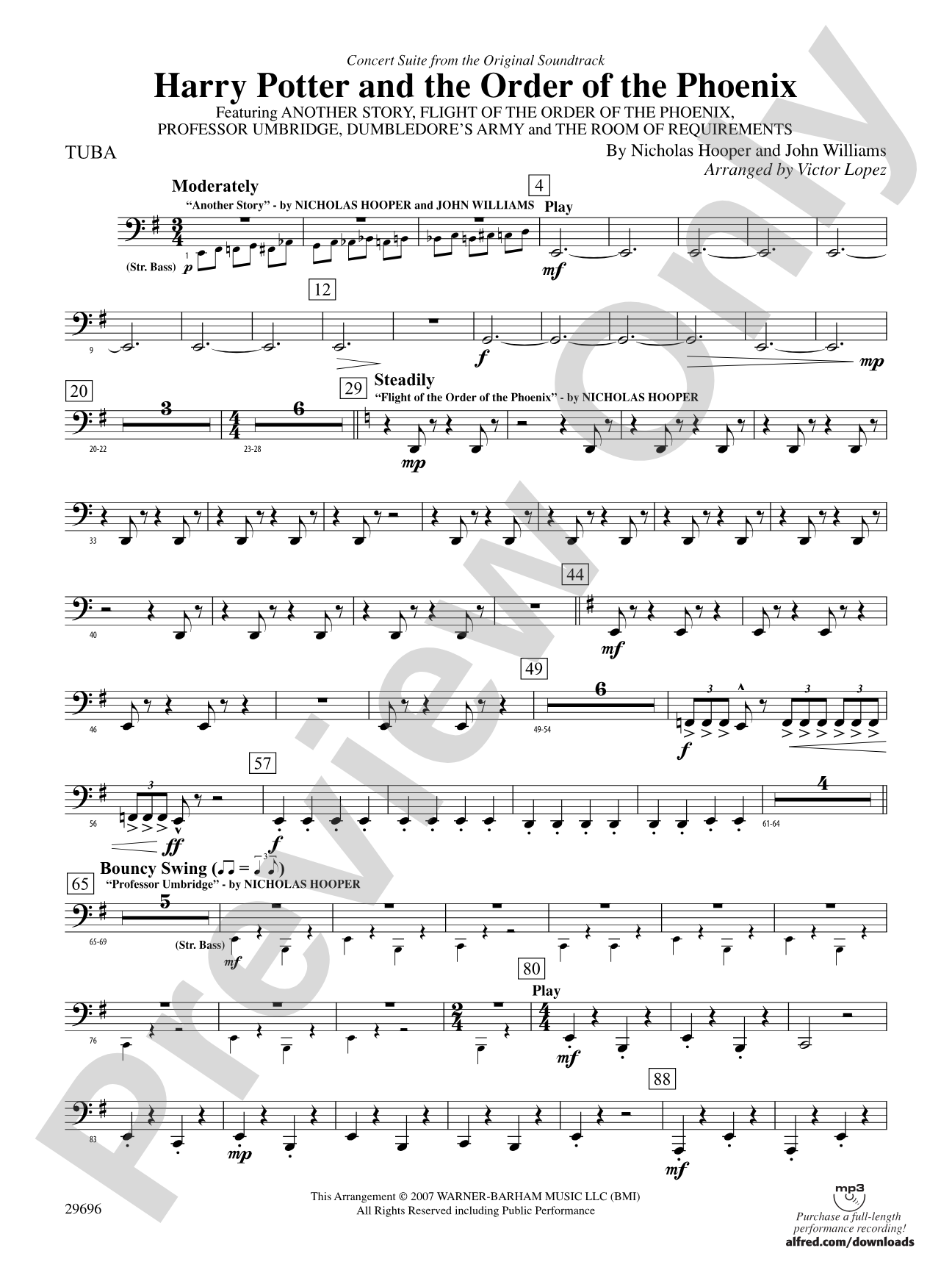 Harry Potter and the Order of the Phoenix, Concert Suite from: Tuba