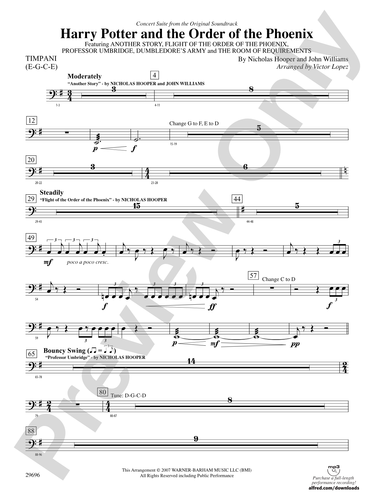 Harry Potter and the Order of the Phoenix, Concert Suite from: Timpani
