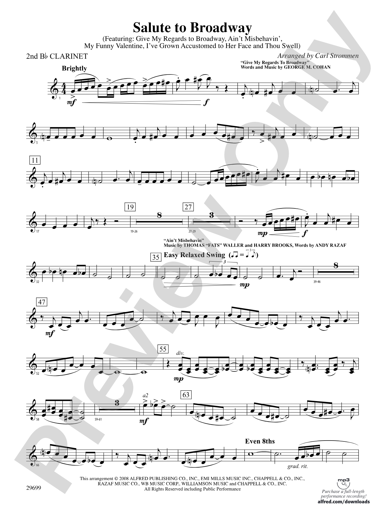 Salute to Broadway: 2nd B-flat Clarinet