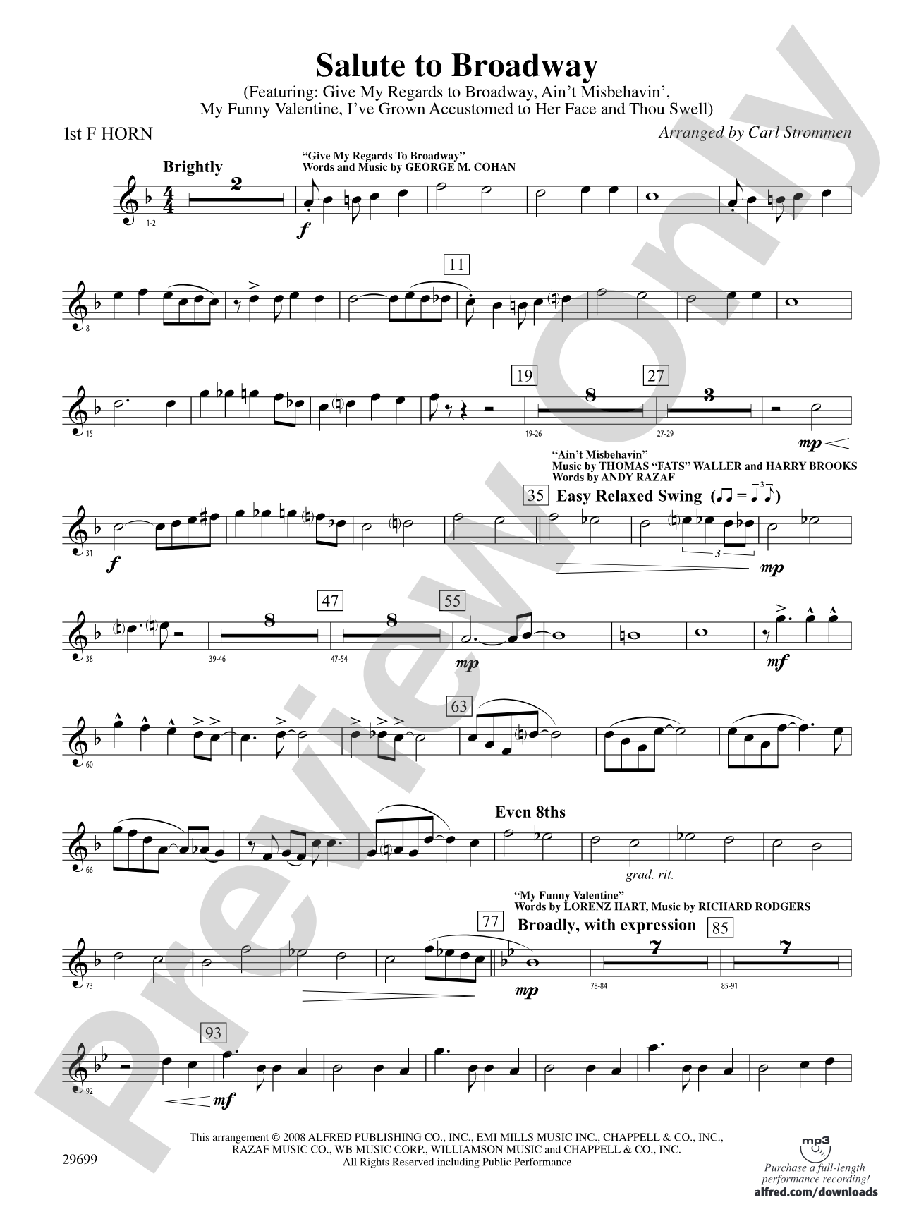 Salute to Broadway: 1st F Horn
