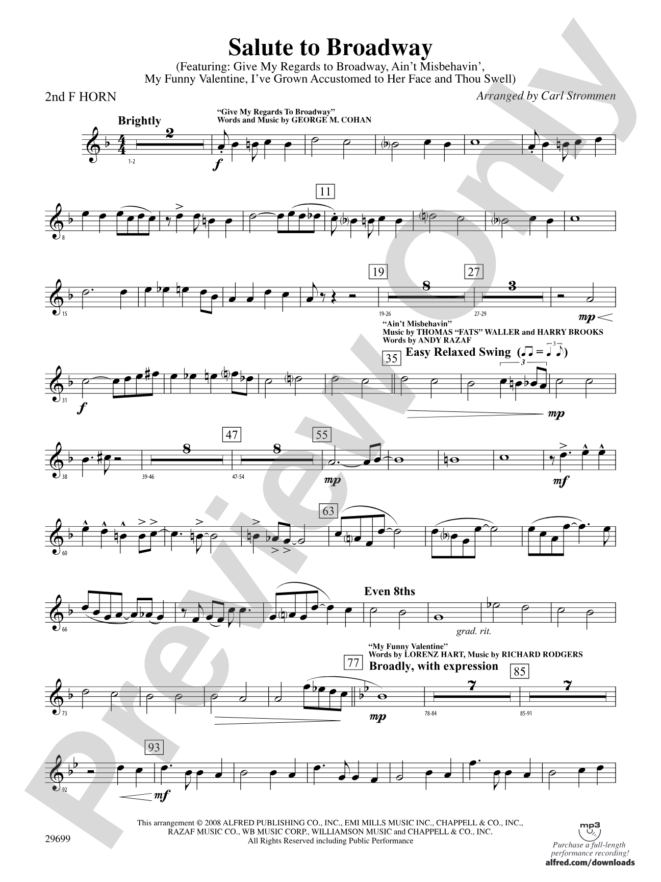 Salute to Broadway: 2nd F Horn