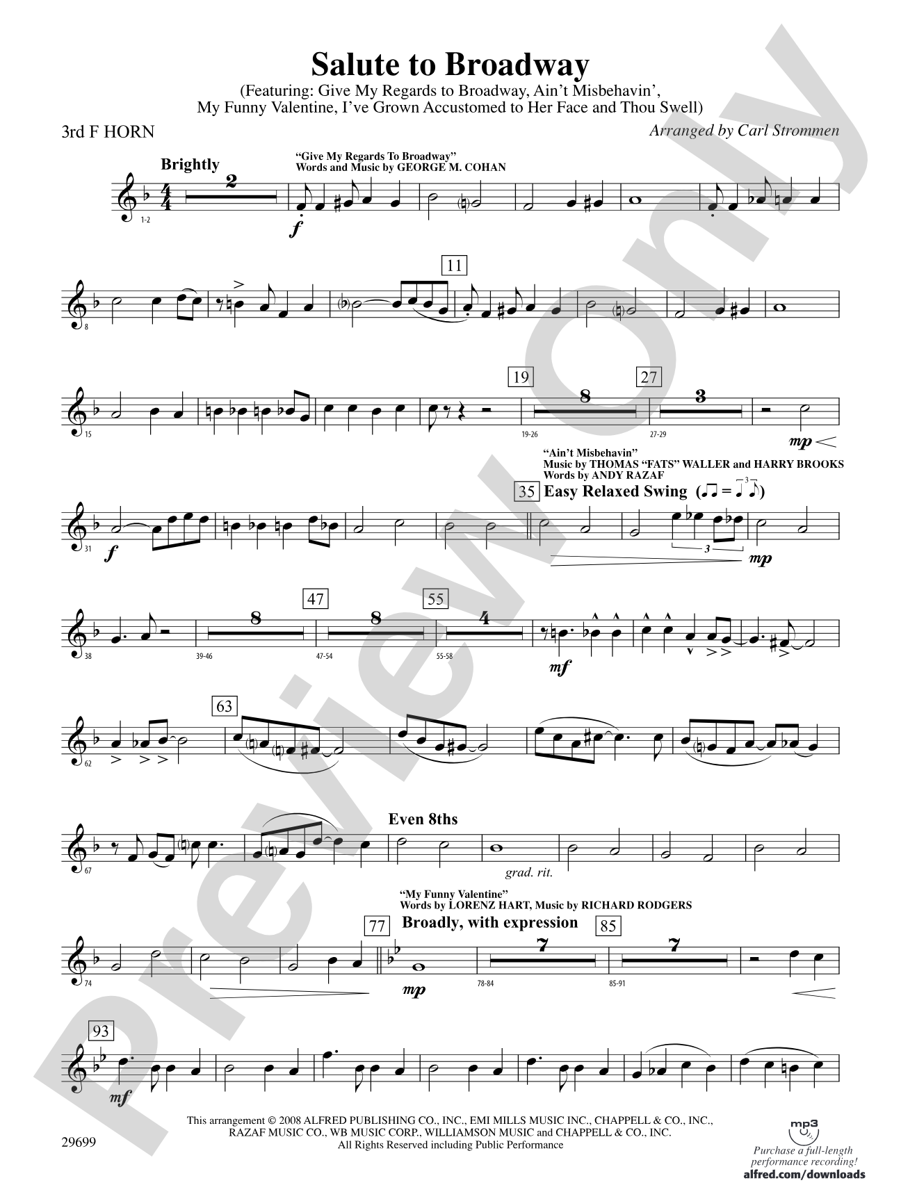 Salute to Broadway: 3rd F Horn