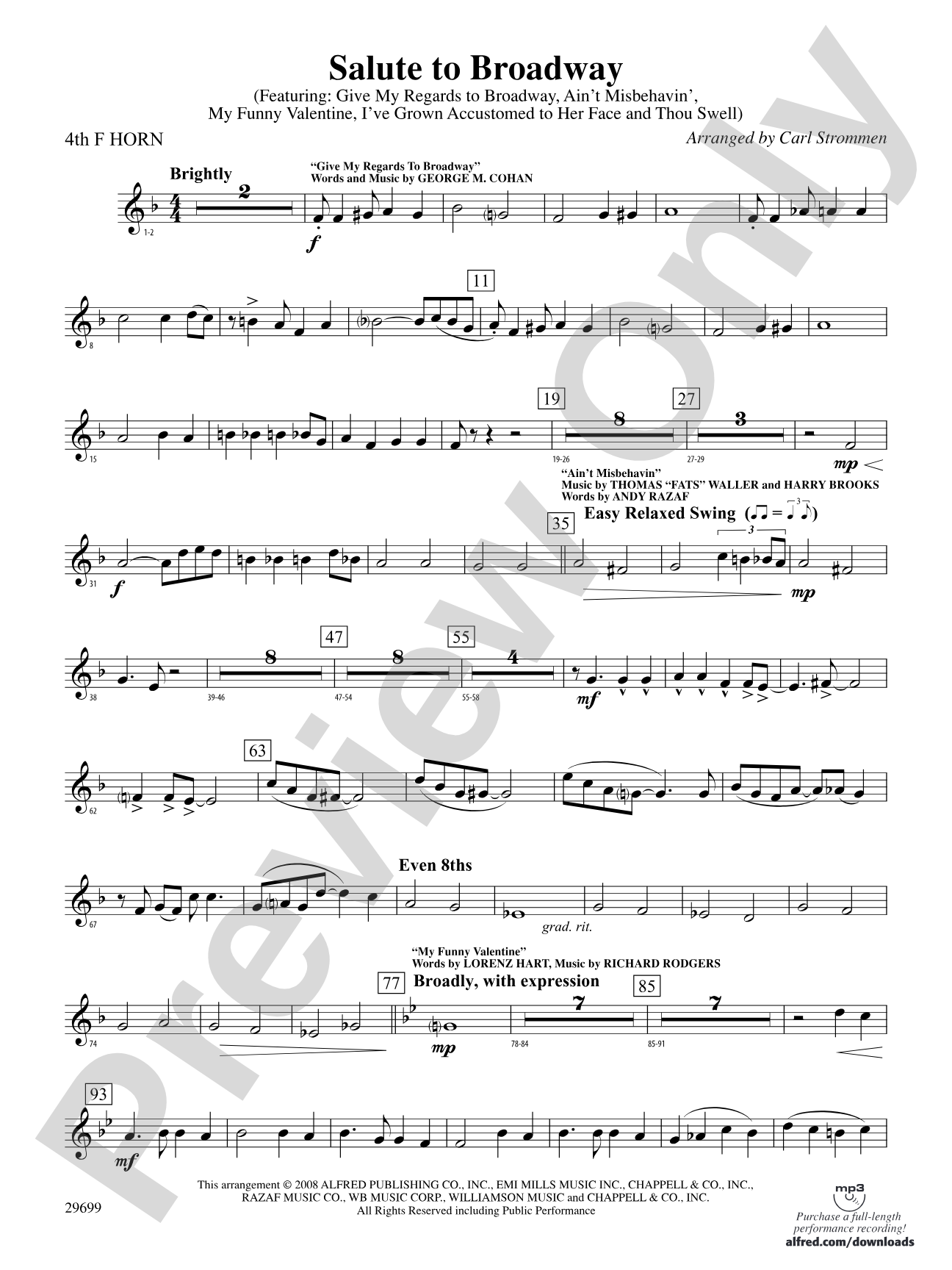 Salute to Broadway: 4th F Horn