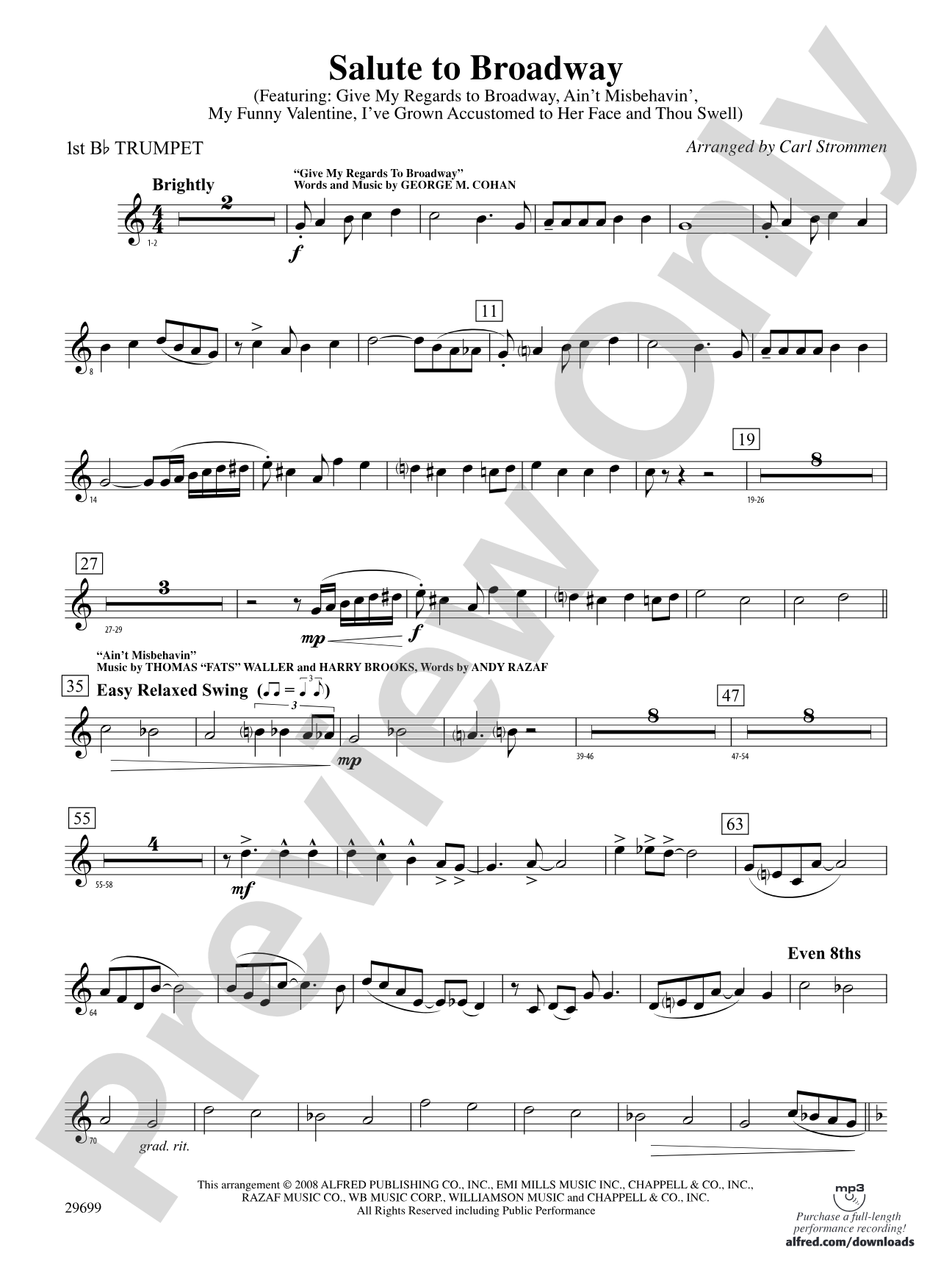 Salute to Broadway: 1st B-flat Trumpet