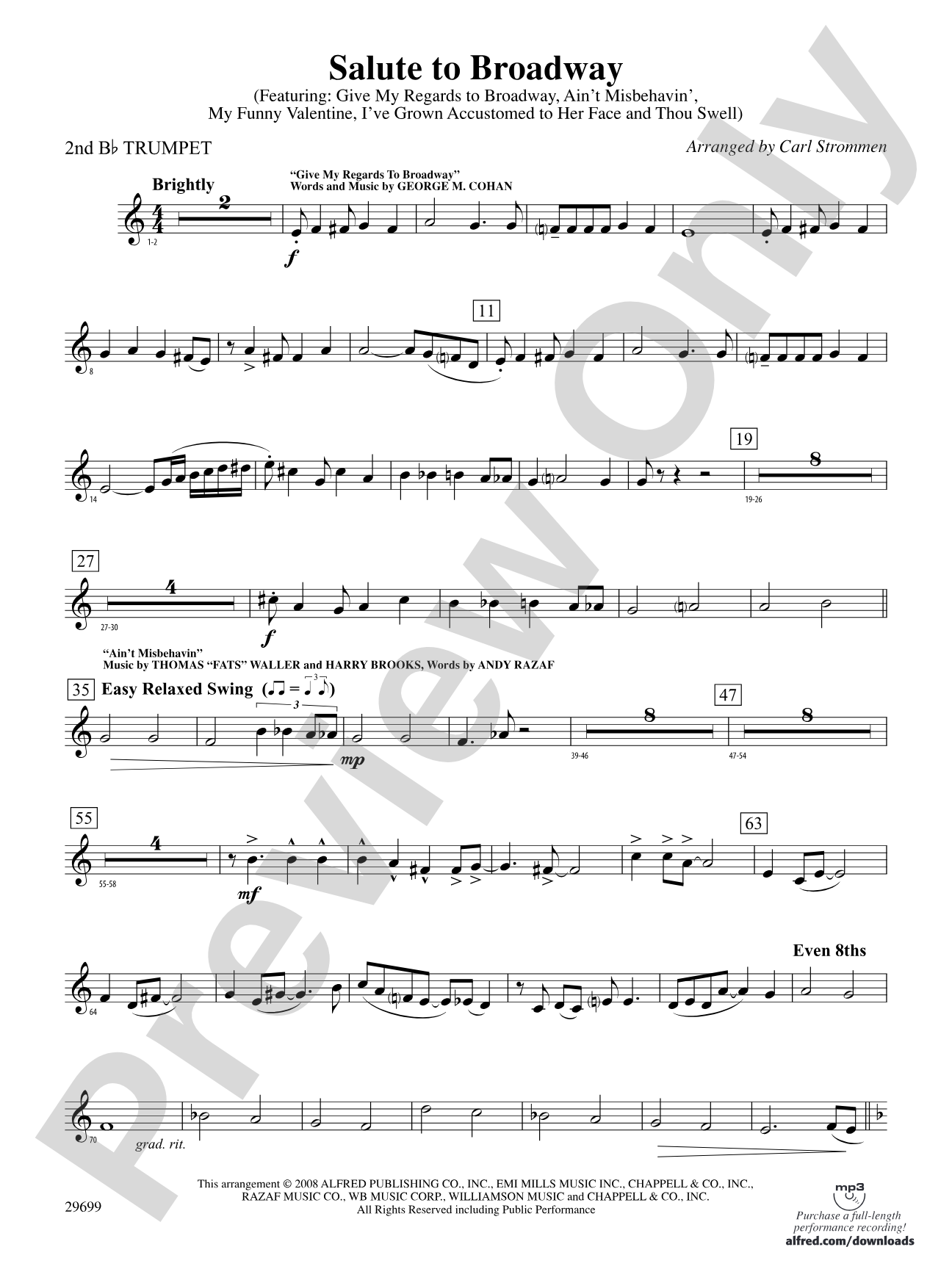 Salute to Broadway: 2nd B-flat Trumpet