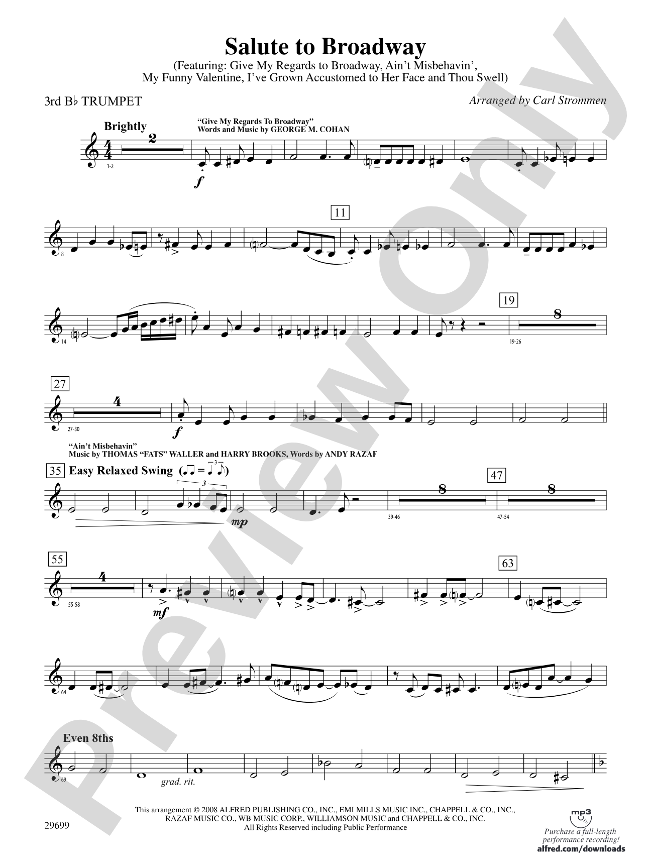 Salute to Broadway: 3rd B-flat Trumpet